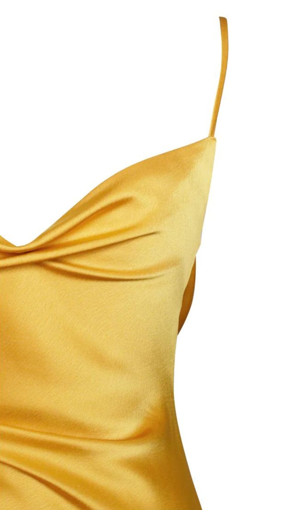 ORANGE SATIN DRAPE MIDI DRESS, COCKTAIL
