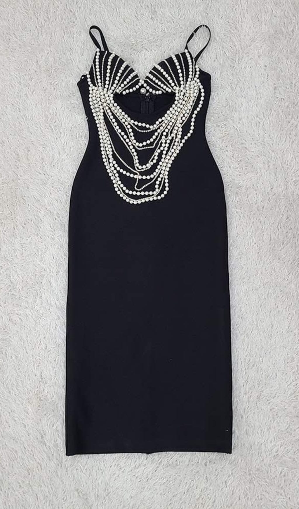 PEARL EMBELLISHED MIDI DRESS FOR EVENING