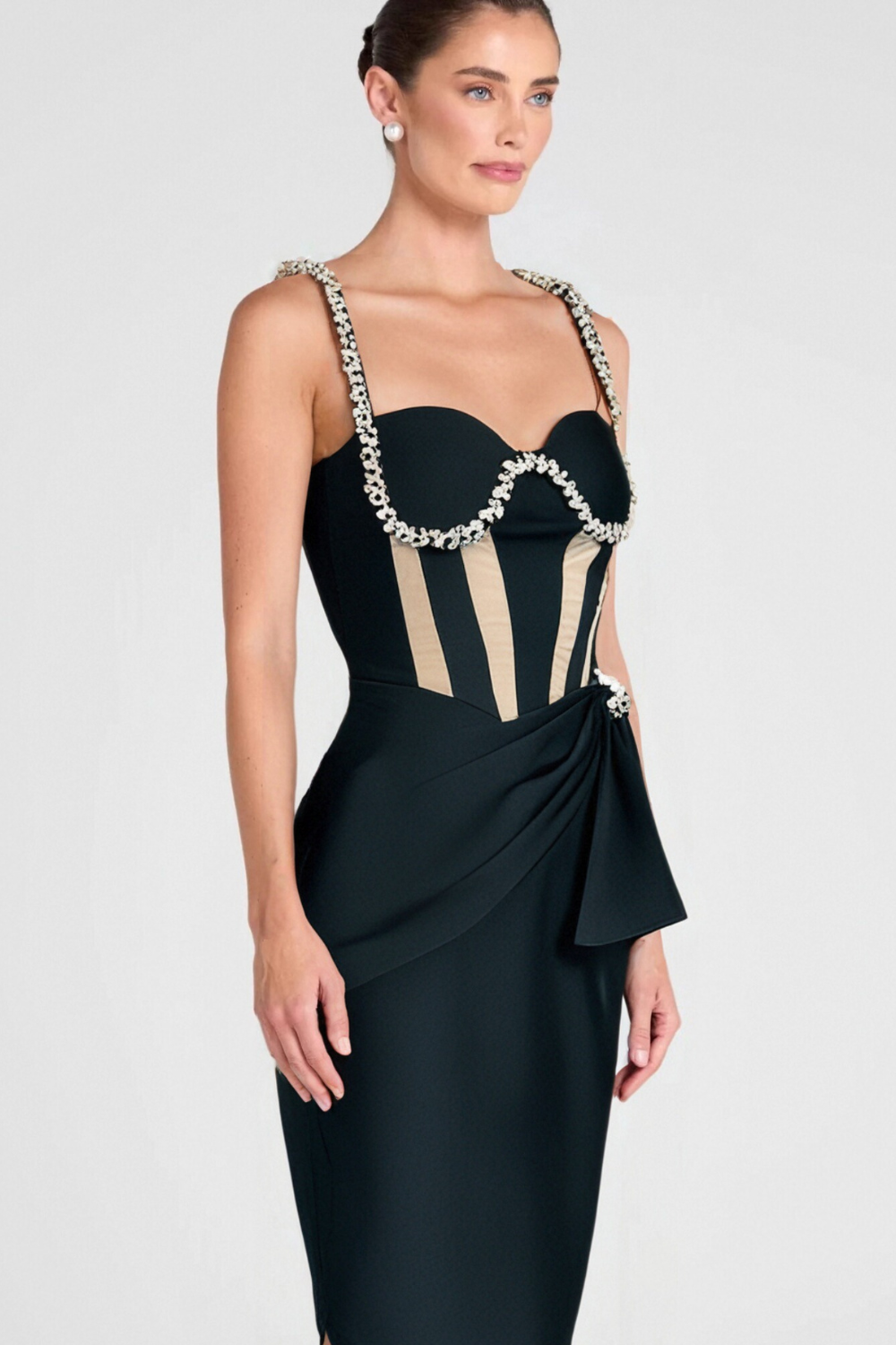 CRYSTAL MERMAID BANDAGE COCKTAIL DRESS