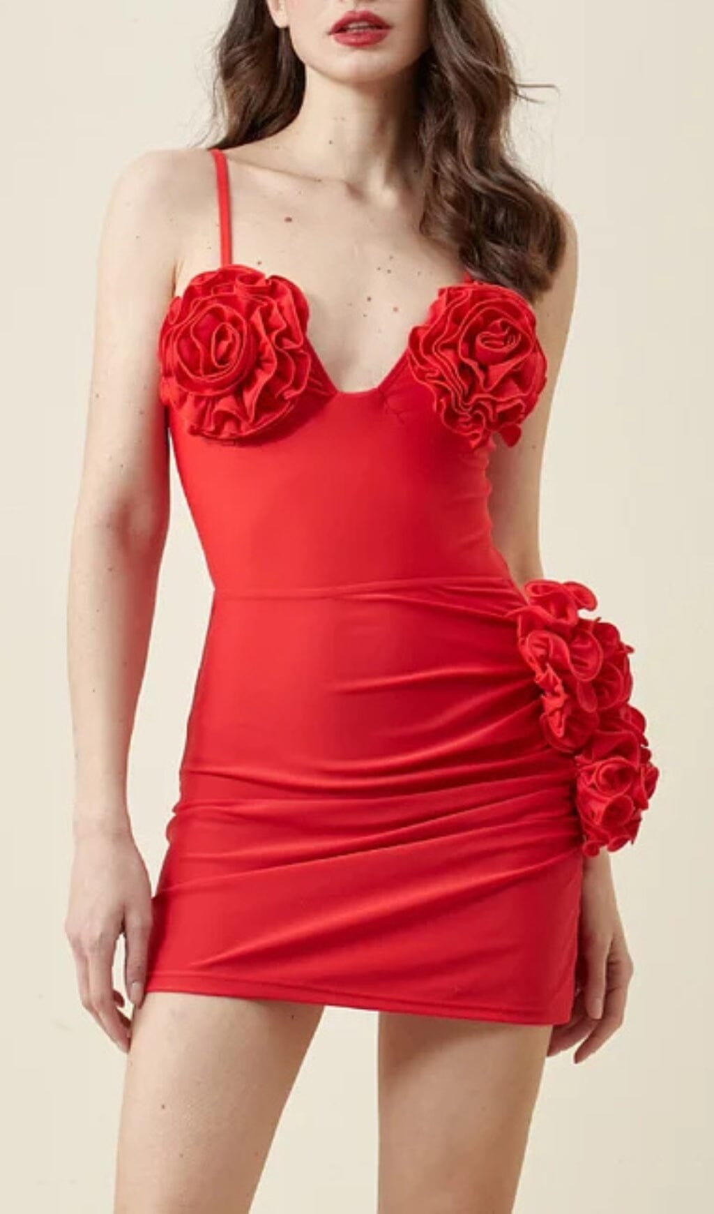 3D FLOWER ONE-PIECE SWIMSUIT WITH SKIRT BEACH