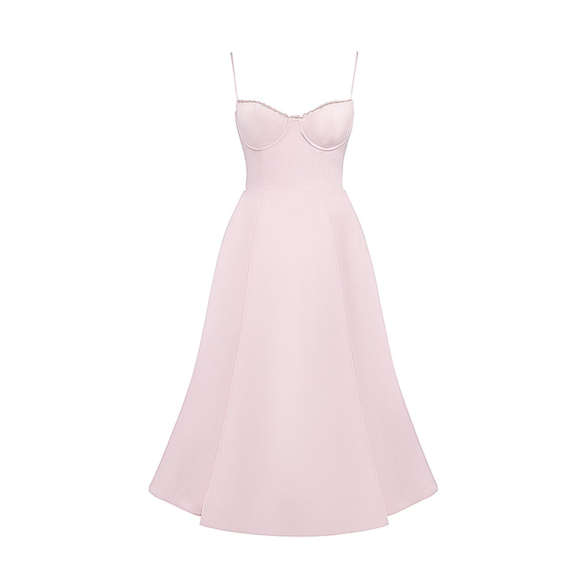 ANALISSA PINK MESH MIDI DRESS FOR PARTY