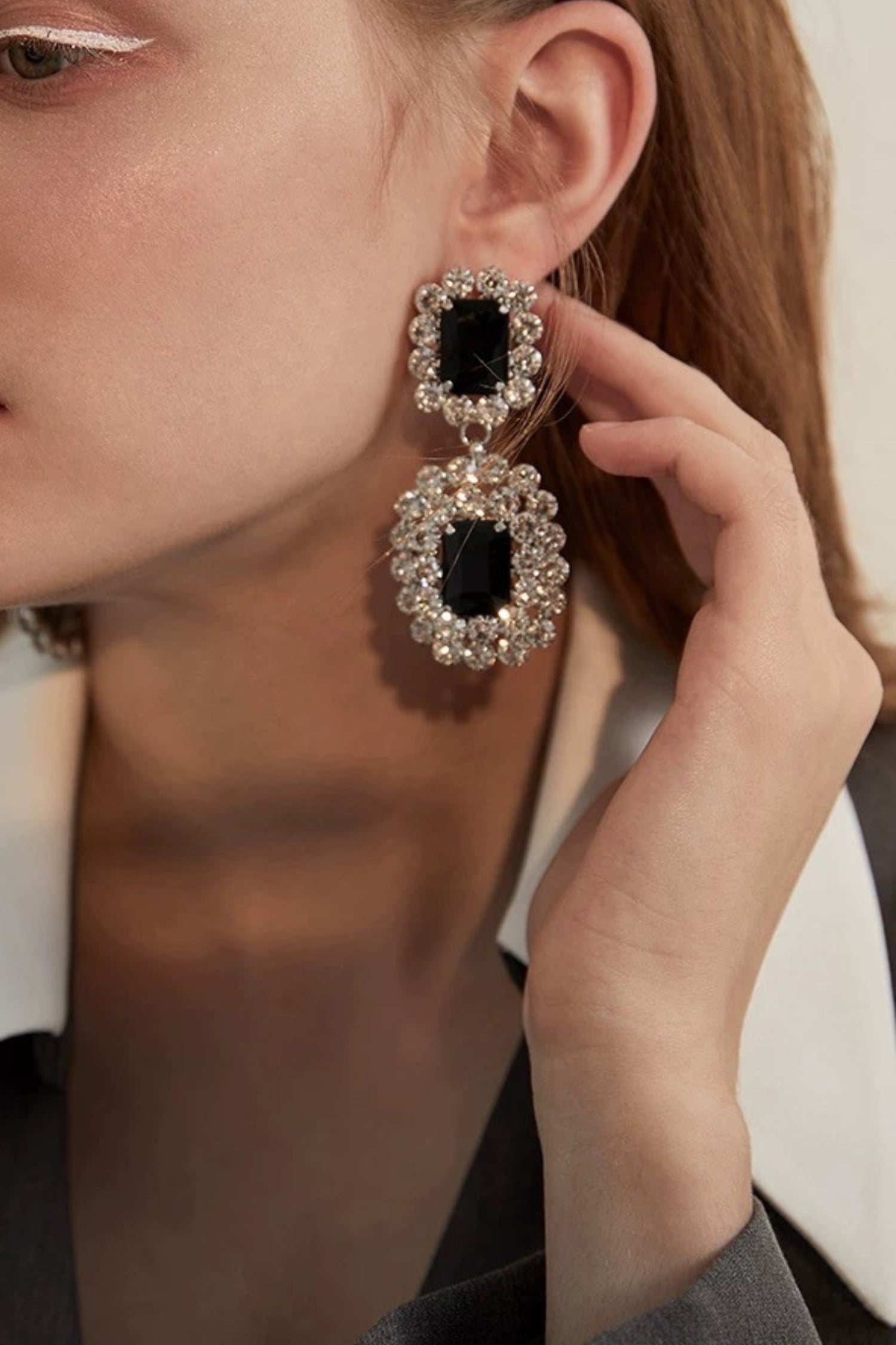 FABIANA RECTANGULAR GEMSTONE EARRINGS