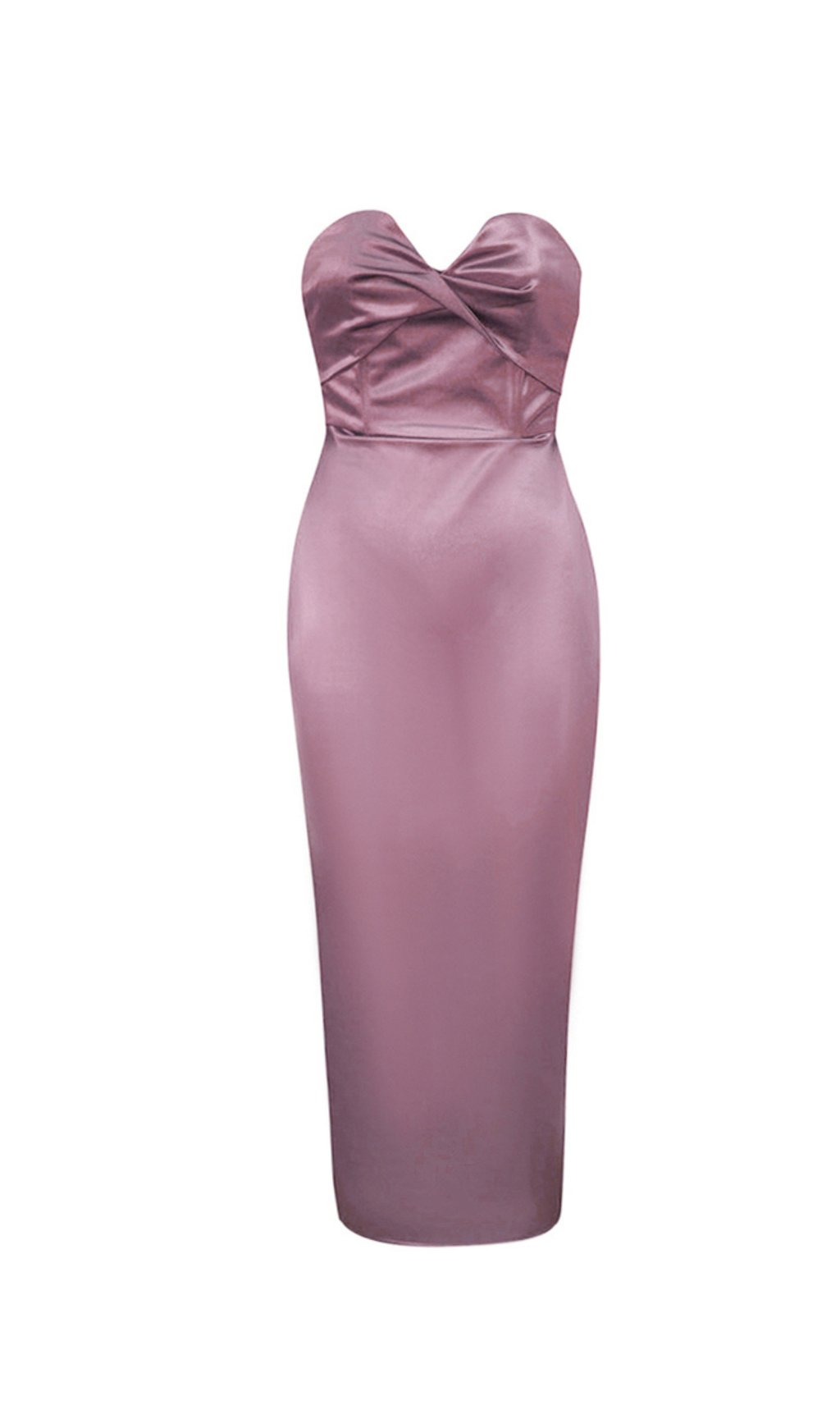 BACKLESS TWIST-FRONT BODYCON MIDI DRESS, ICEBERRY PINK