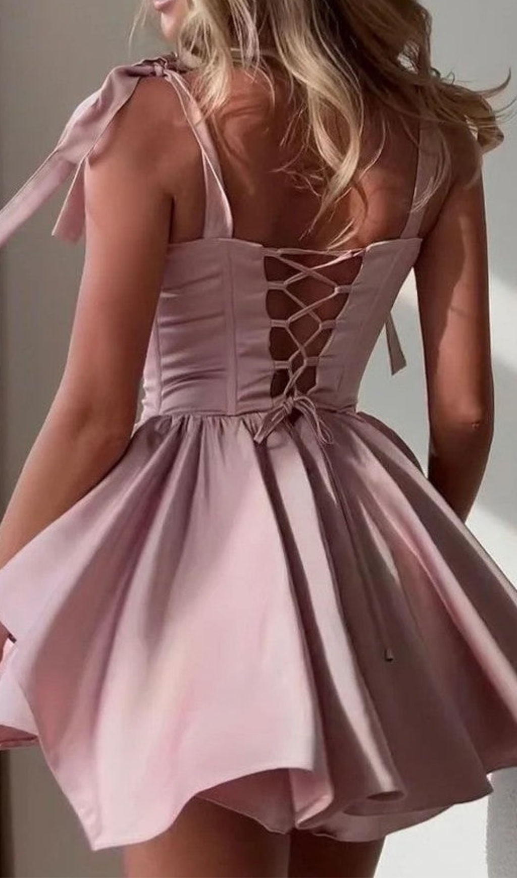 RUFFLE TRIM CORSET MINI DRESS PINK PARTY