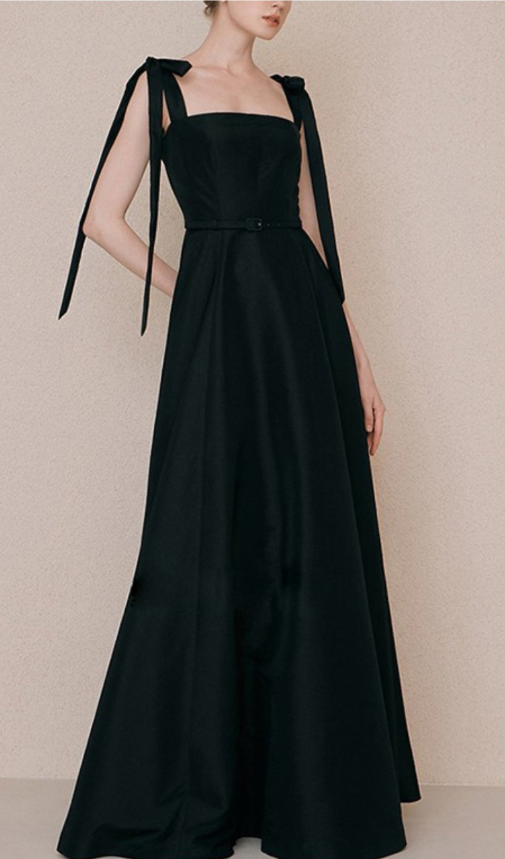 BLACK TIE SUSPENDER DRESS FOR FORMAL EVENTS