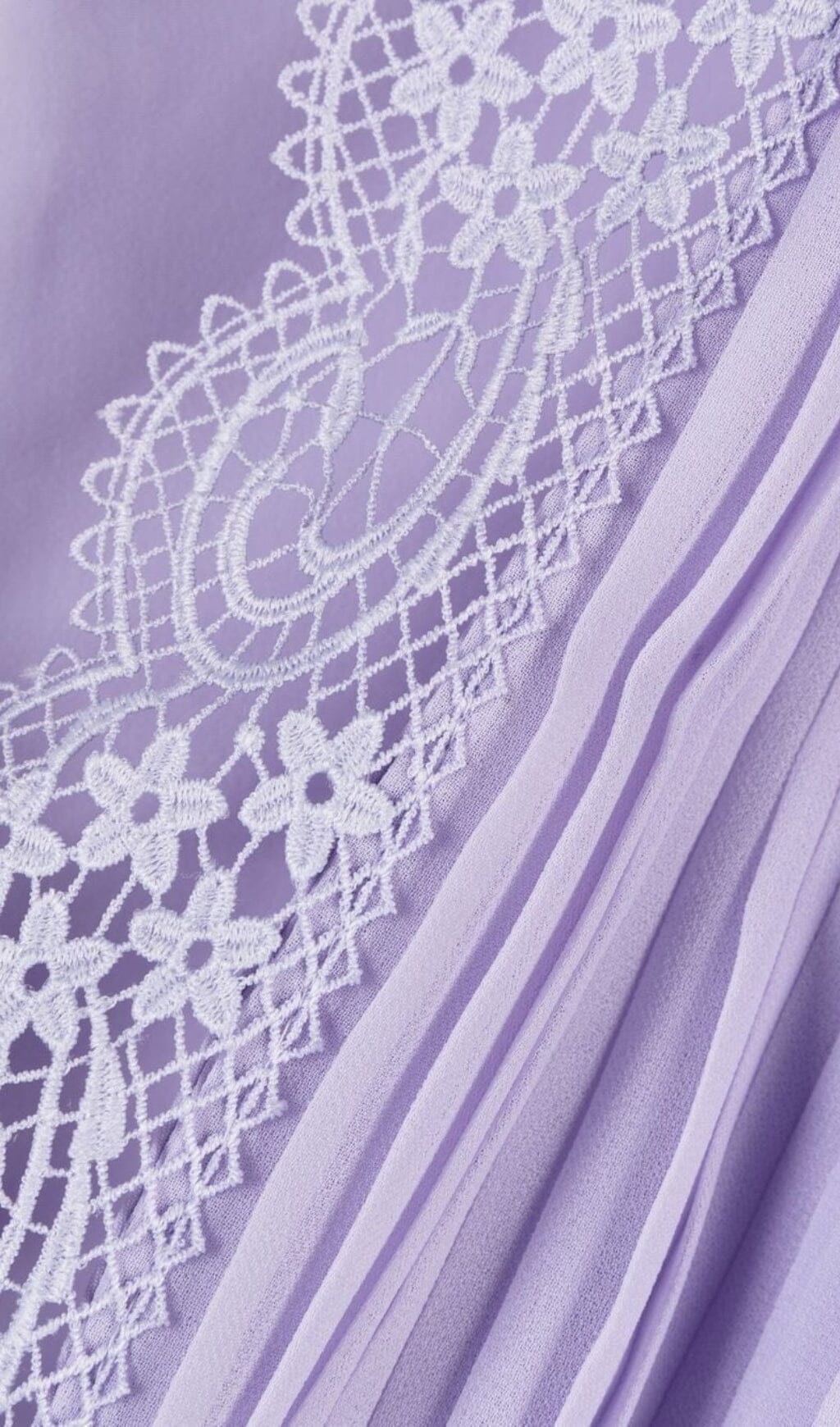 LAVENDER PLEATED CHIFFON MINI DRESS FOR PARTIES