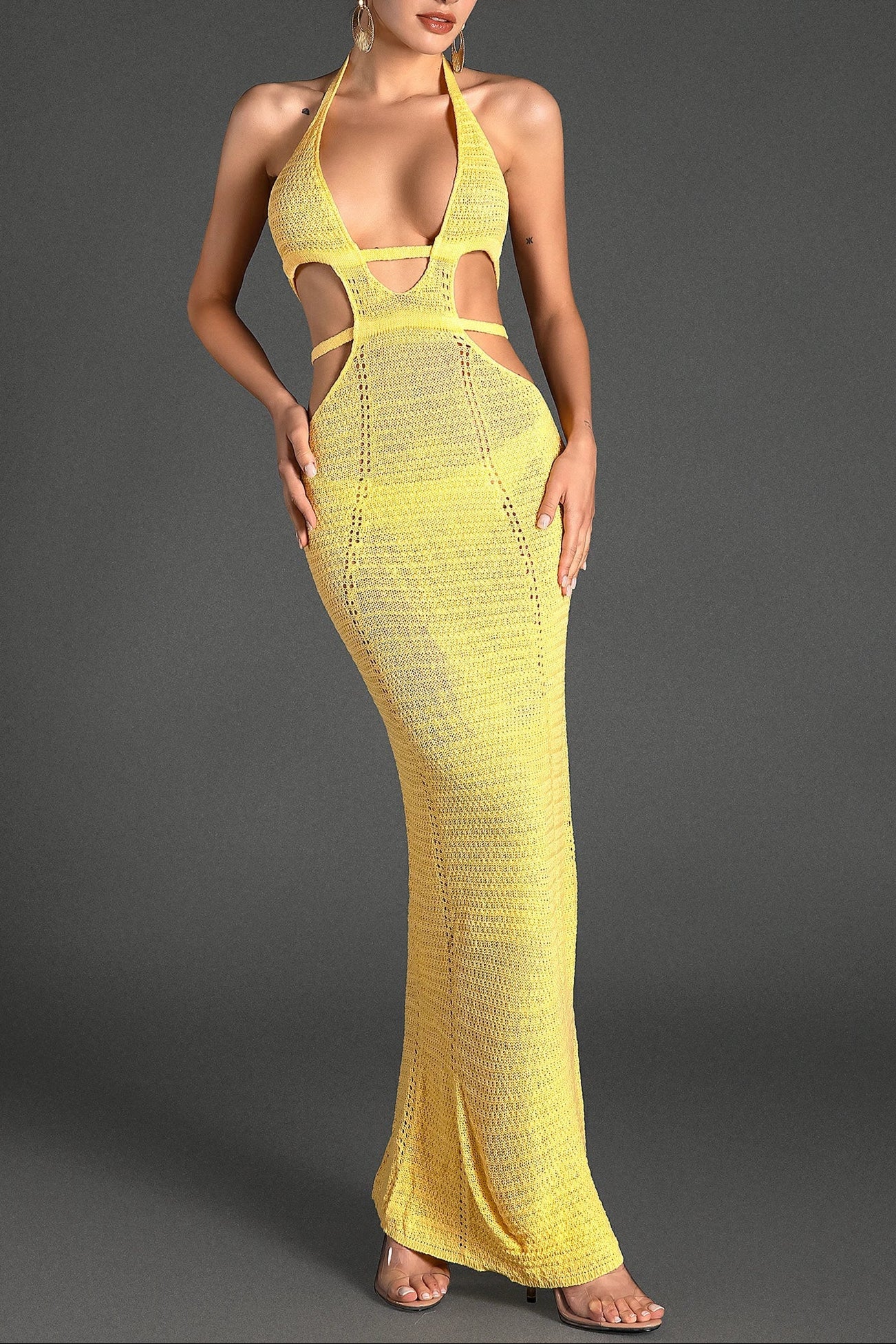 3_9dbae4d7-d84b-4651-99ff-6402228e26b1 BIRIDI HALTER SHEER KNIT YELLOW DRESS