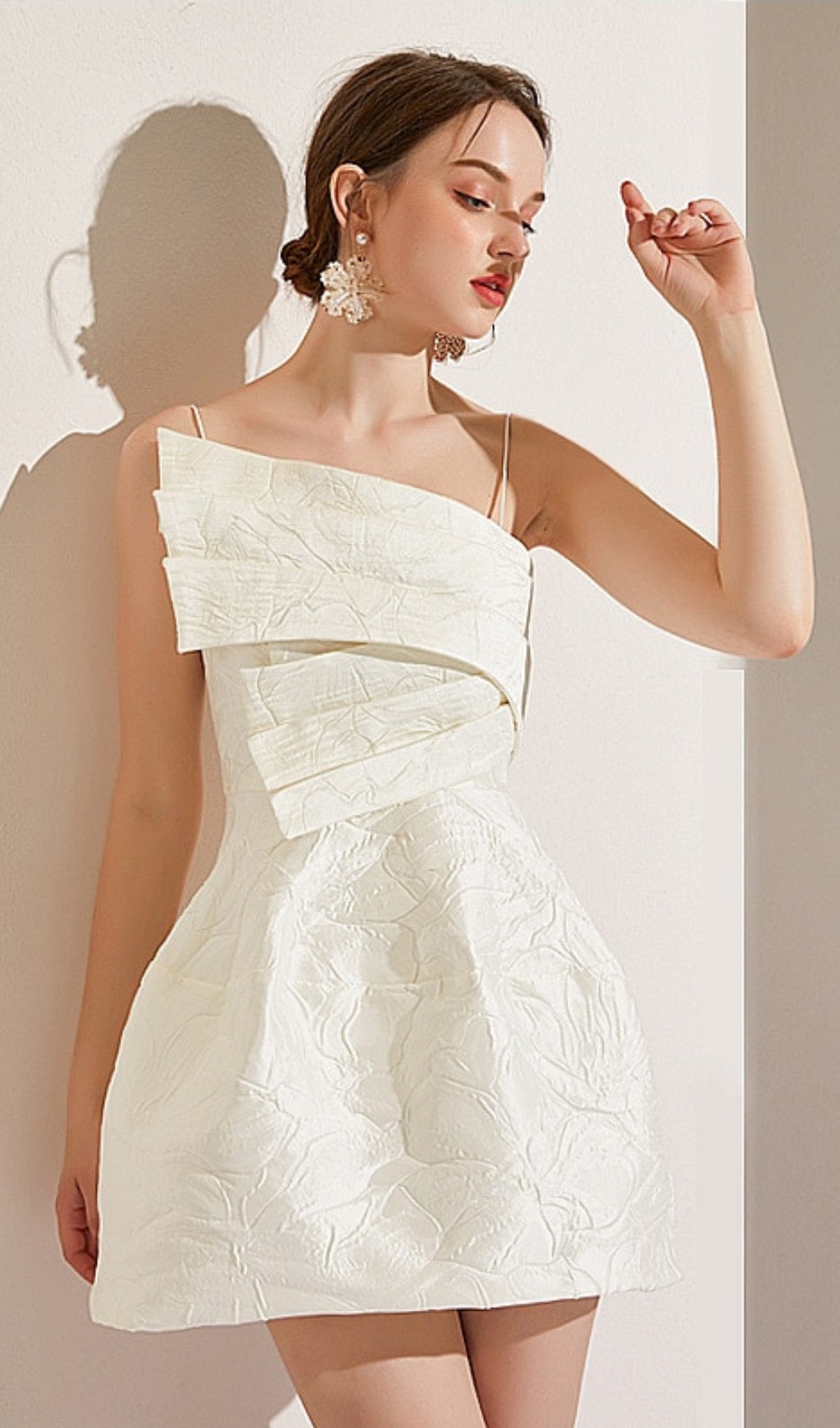 STRAPY WHITE MINI DRESS, EVENING BODYCON