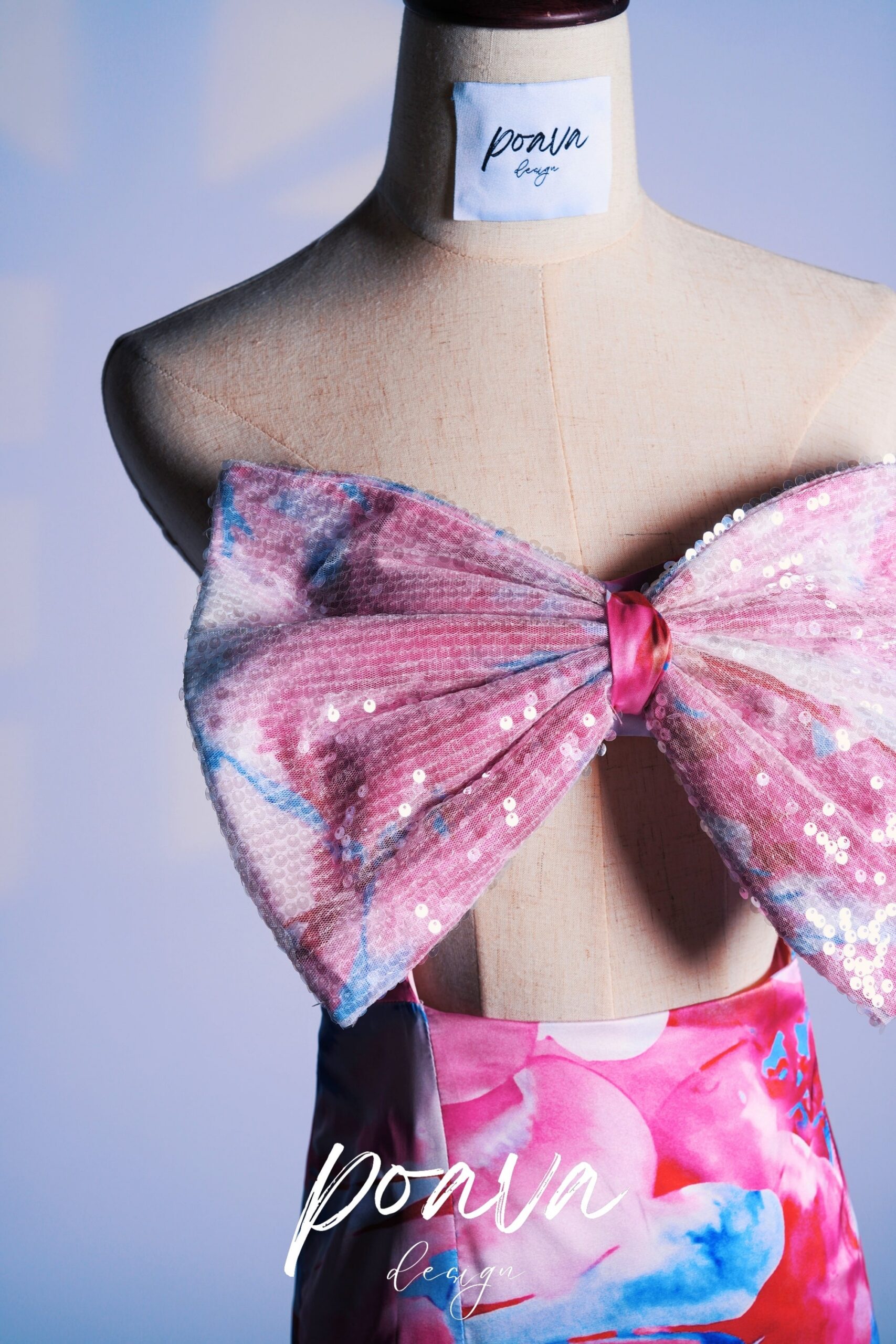 FLORAL BOW MINI DRESS FOR PARTIES