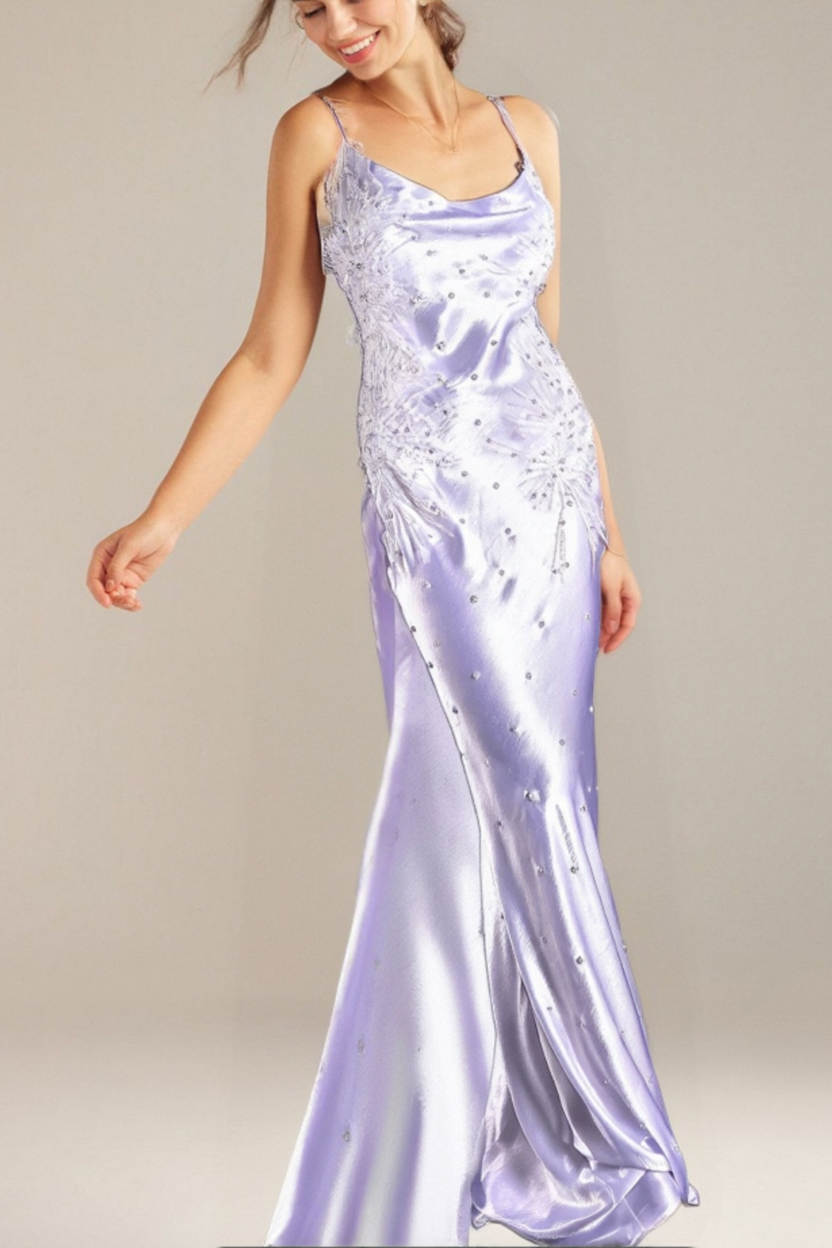 WHITE SATIN BEAD APPLIQUE ALINE COCKTAIL DRESS