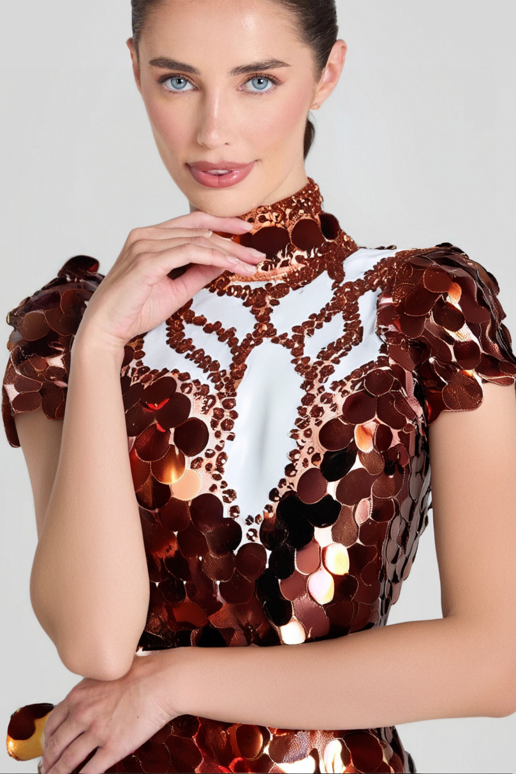 HELENE BURGUNDY SEQUIN DIAMANTE PARTY SET