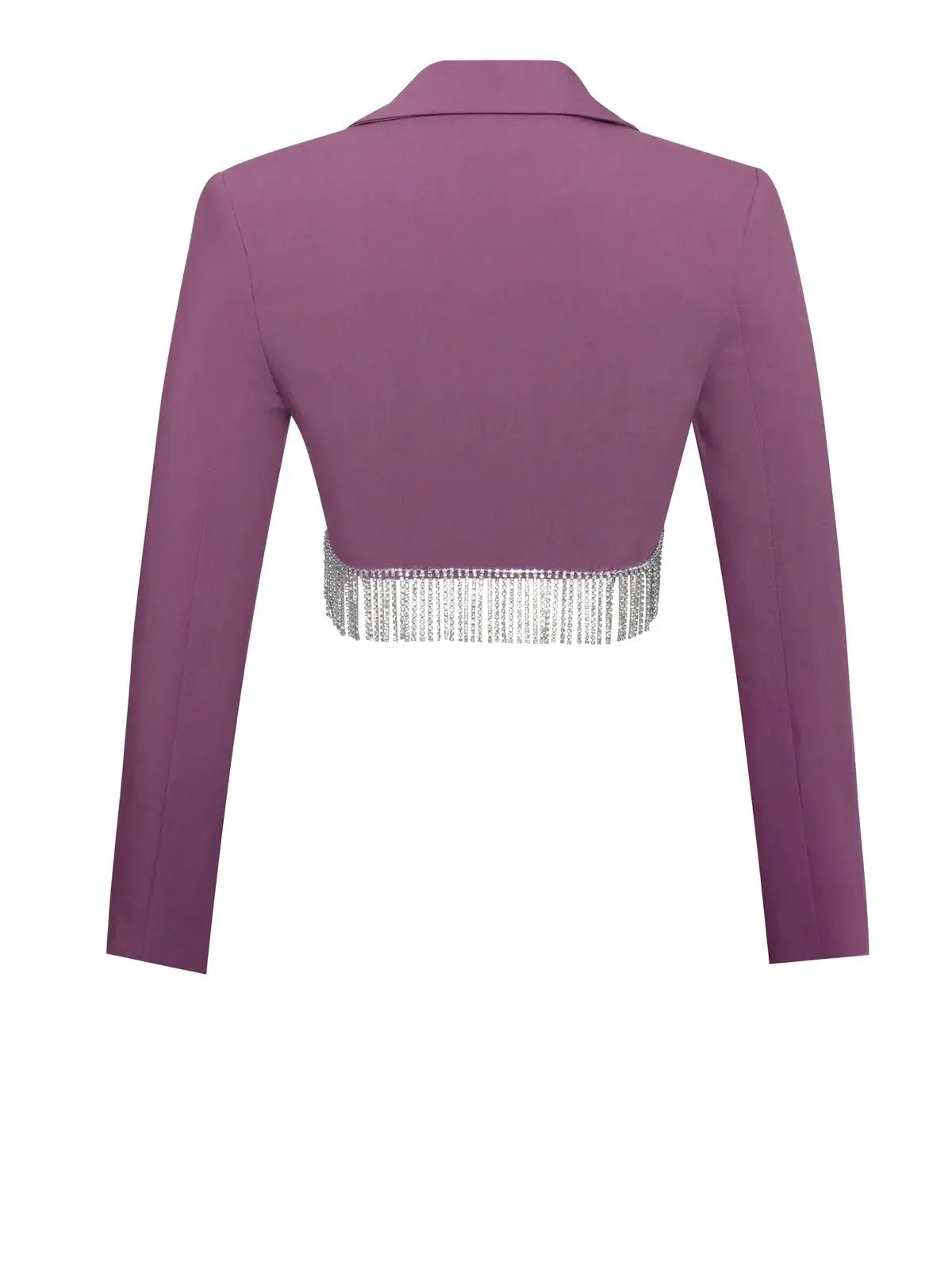 PURPLE CRYSTAL FRINGE 2PC SET PARTY OUTFIT