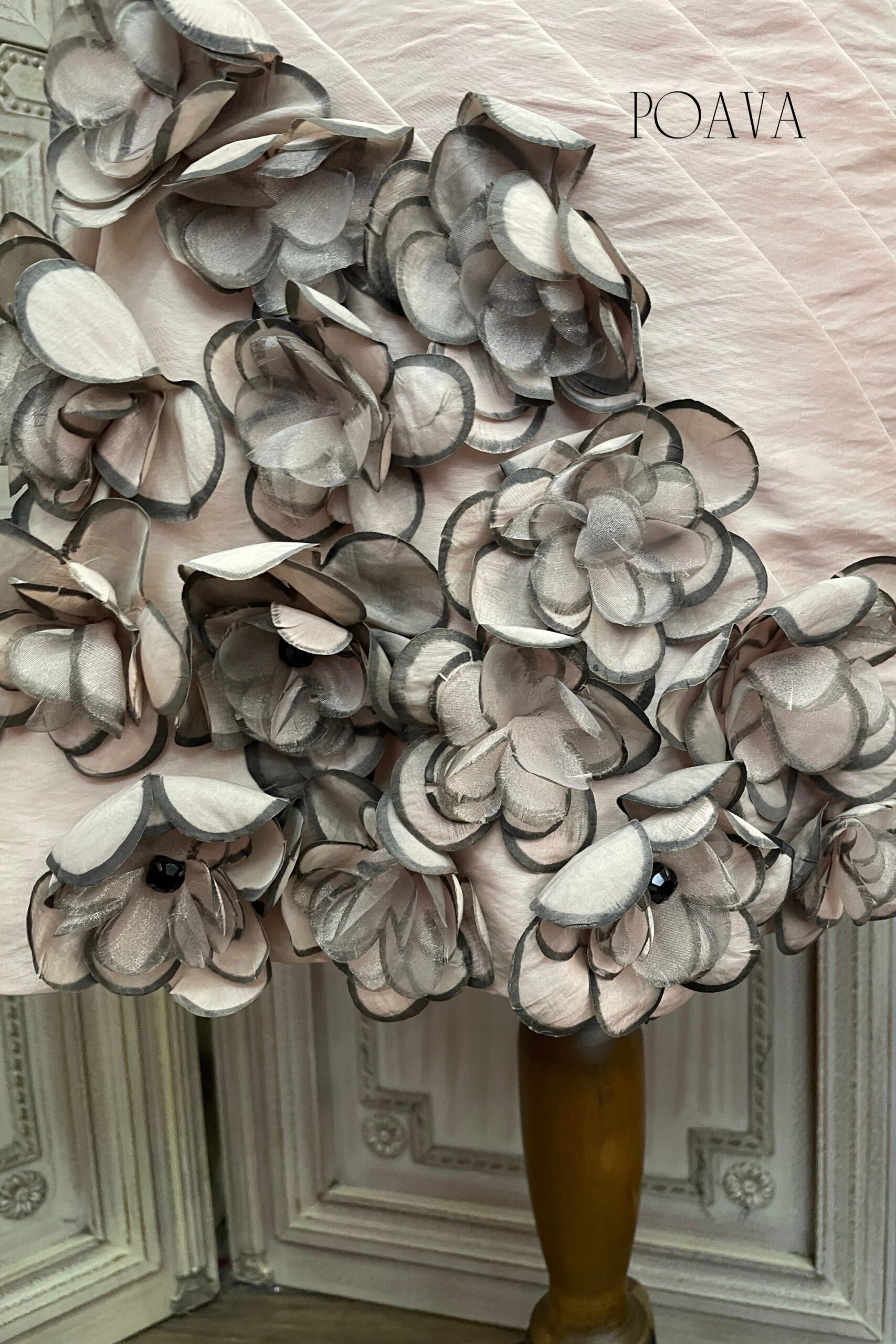EMBELLISHED FLORAL STAIN MINI DRESS