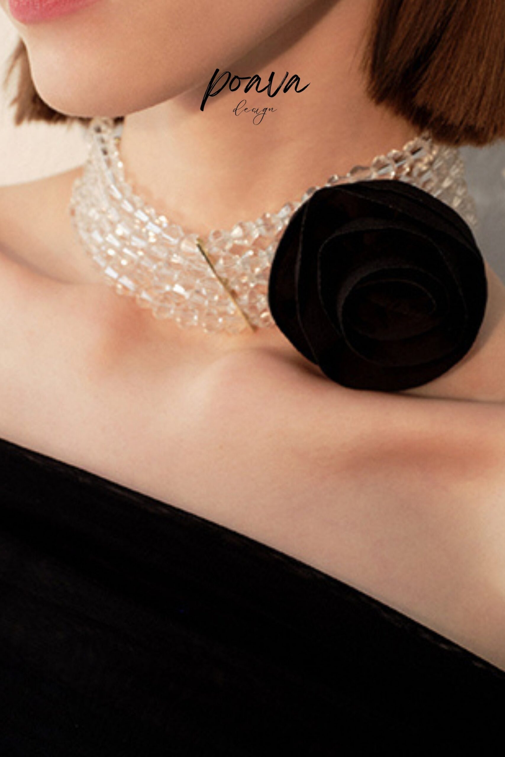 BLACK ROSE CHOKER, GOTHIC NECKLACE, VINTAGE PUNK STYLE