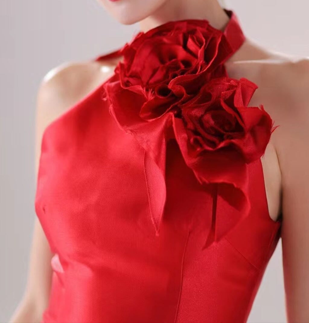 BOSE RED EMBELLISHED SLEEVELESS MINI PARTY DRESS