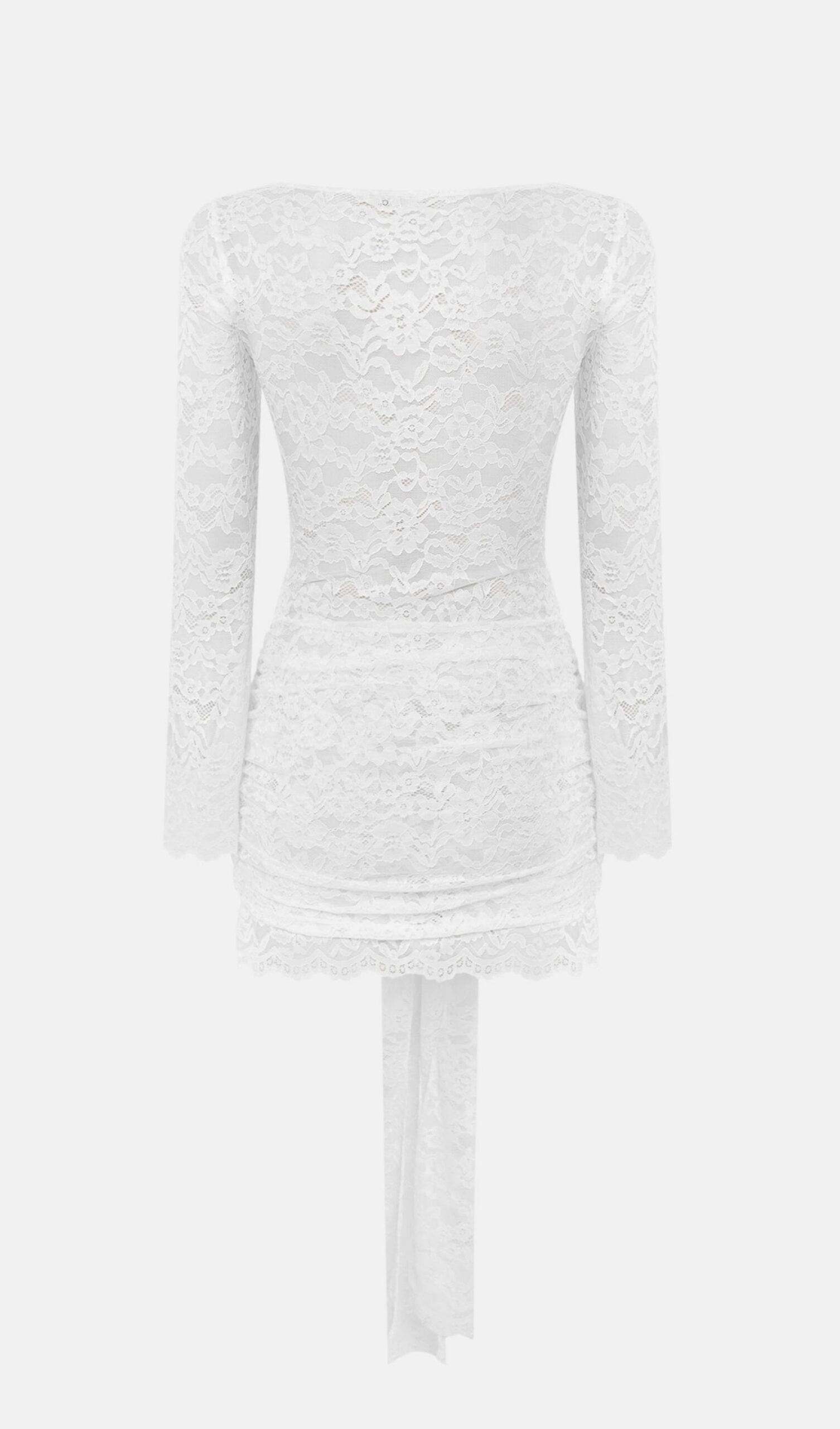LACE DRAPED NECKLINE COCKTAIL MINI DRESS