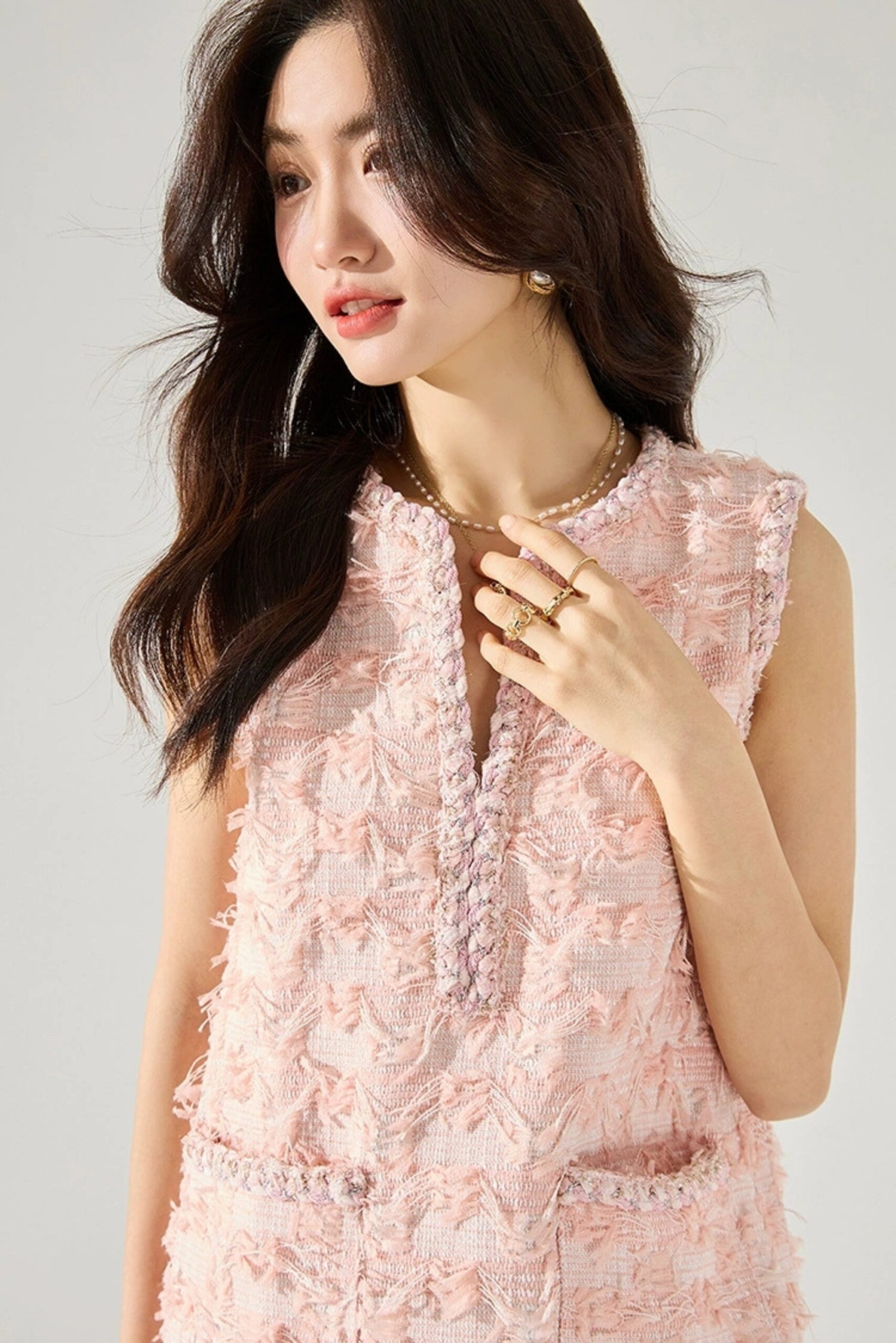 SLEEVELESS PINK FLOWER MINI DRESS FOR PARTY