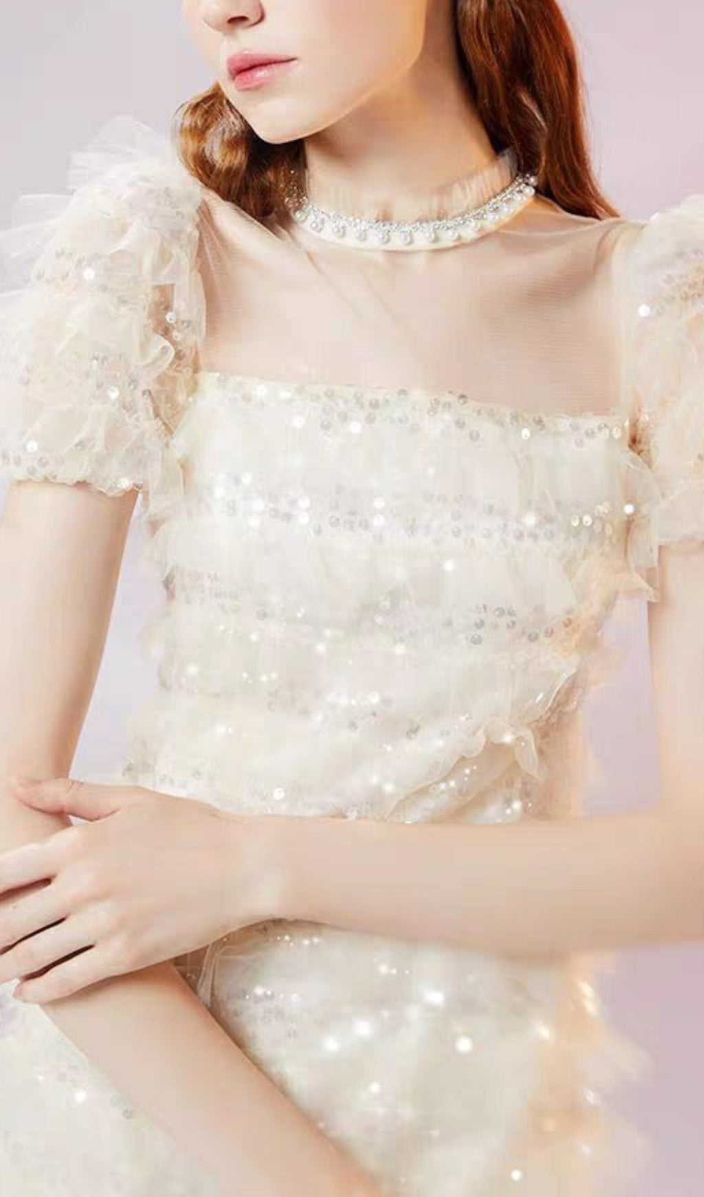SEQUIN CASCADE MINI DRESS FOR EVENING PARTIES
