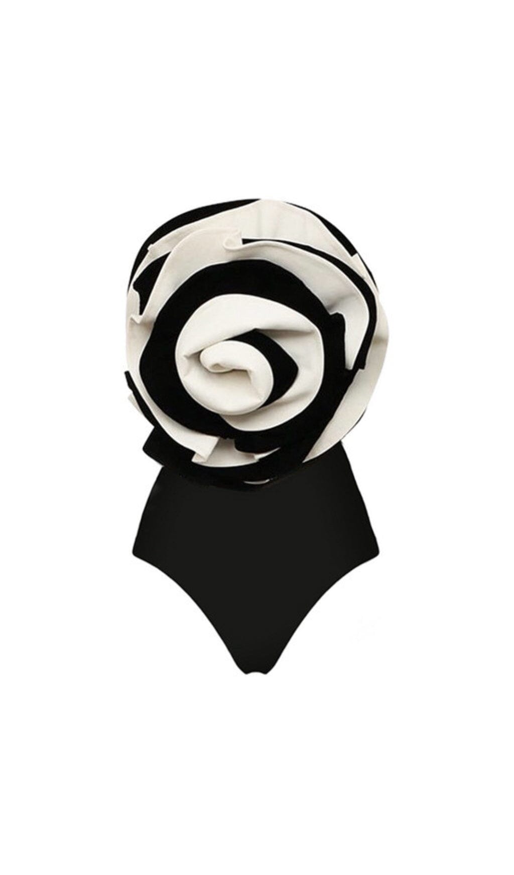 EXAGGERATED 3D FLOWER ONE-PIECE SWIMSUIT SKIRT