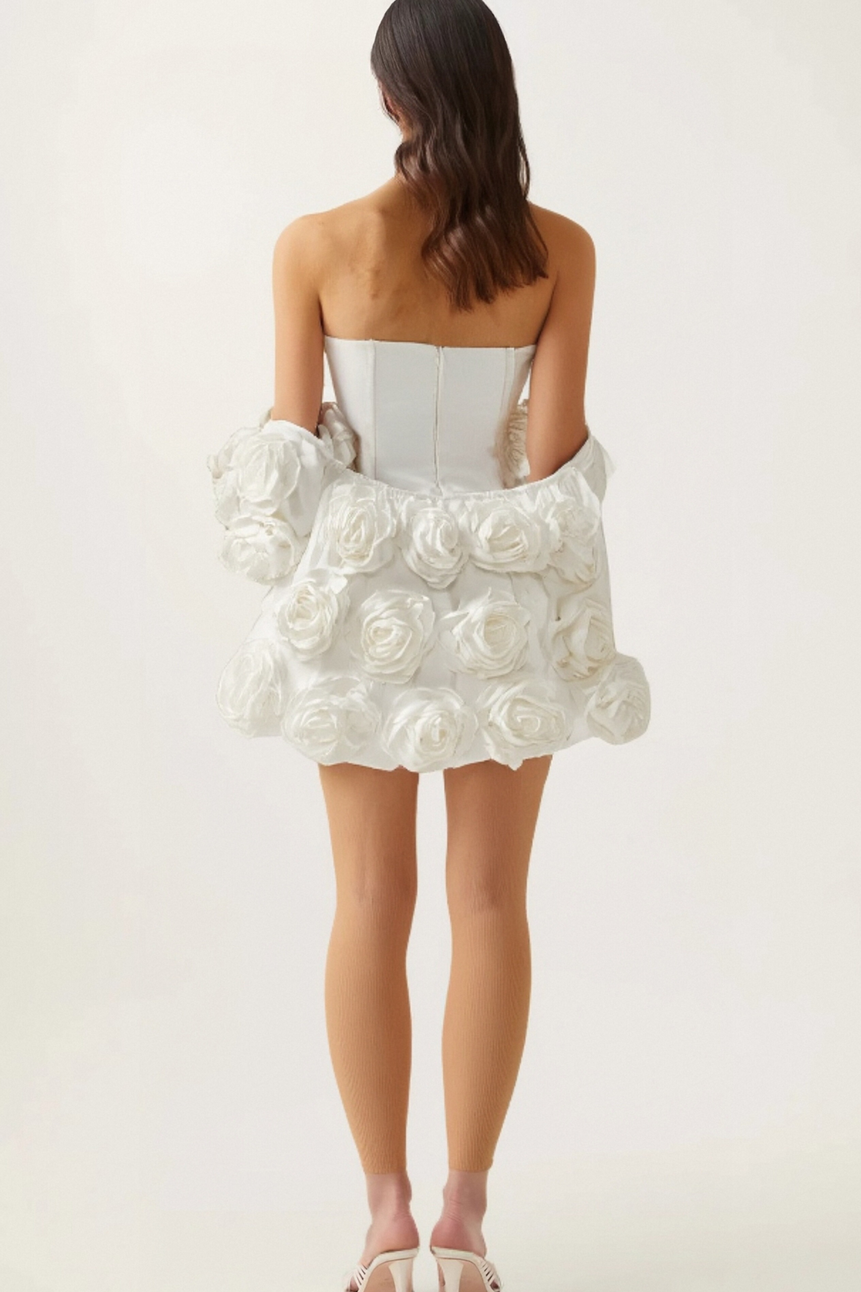 LILIANE WHITE FLORAL BOLERO & DRESS WEDDING SET