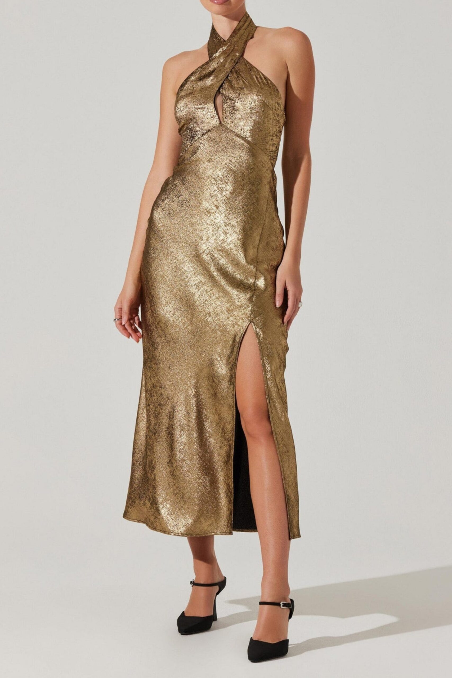 MARISSA HALTER MIDI DRESS | ELEGANT OCCASION SILHOUETTE