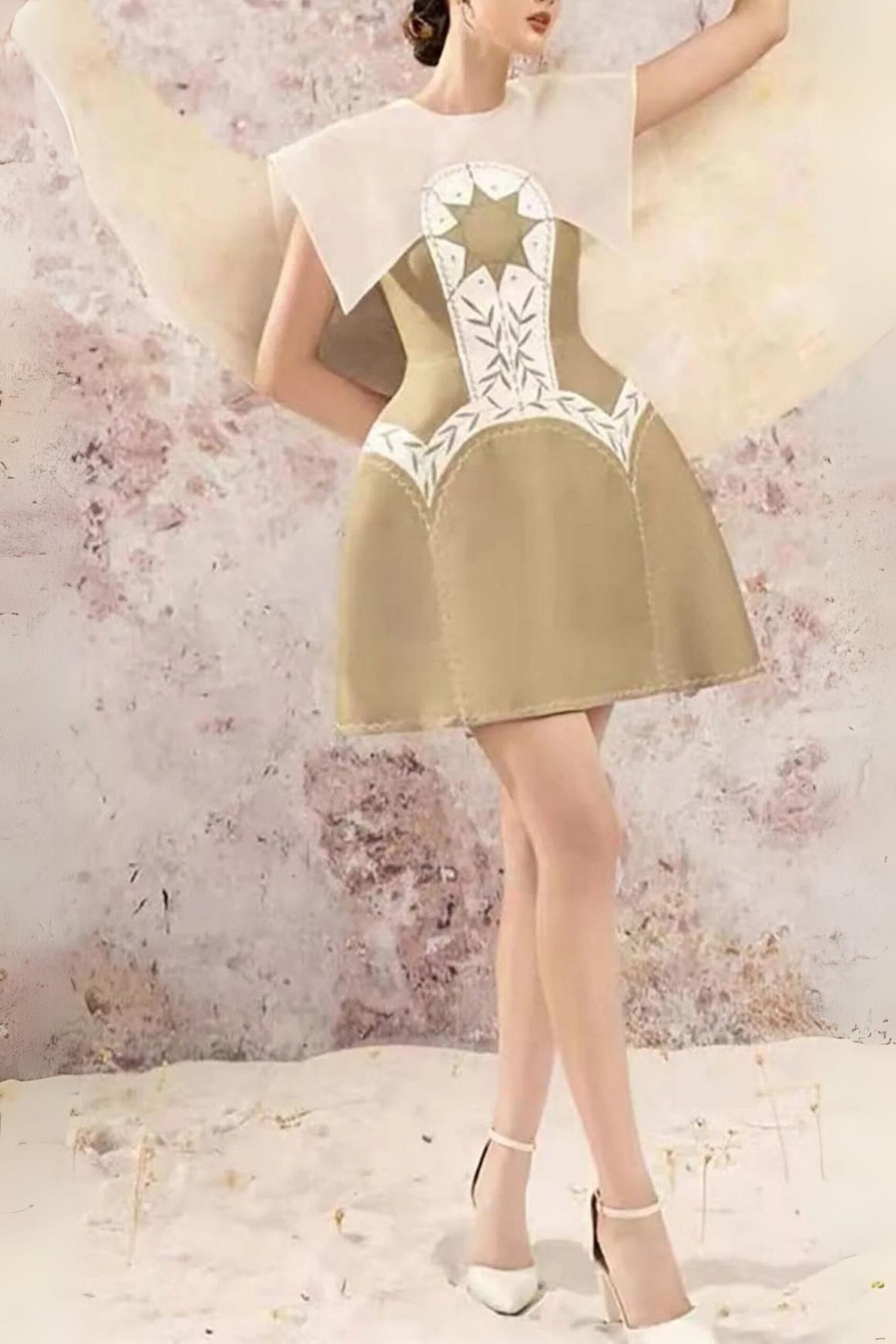 3_fbecd2dc-fc11-49b2-b8f4-0bf7ce1ddfc7 STITCHED A-LINE KHAKI MINI DRESS FOR EVENTS
