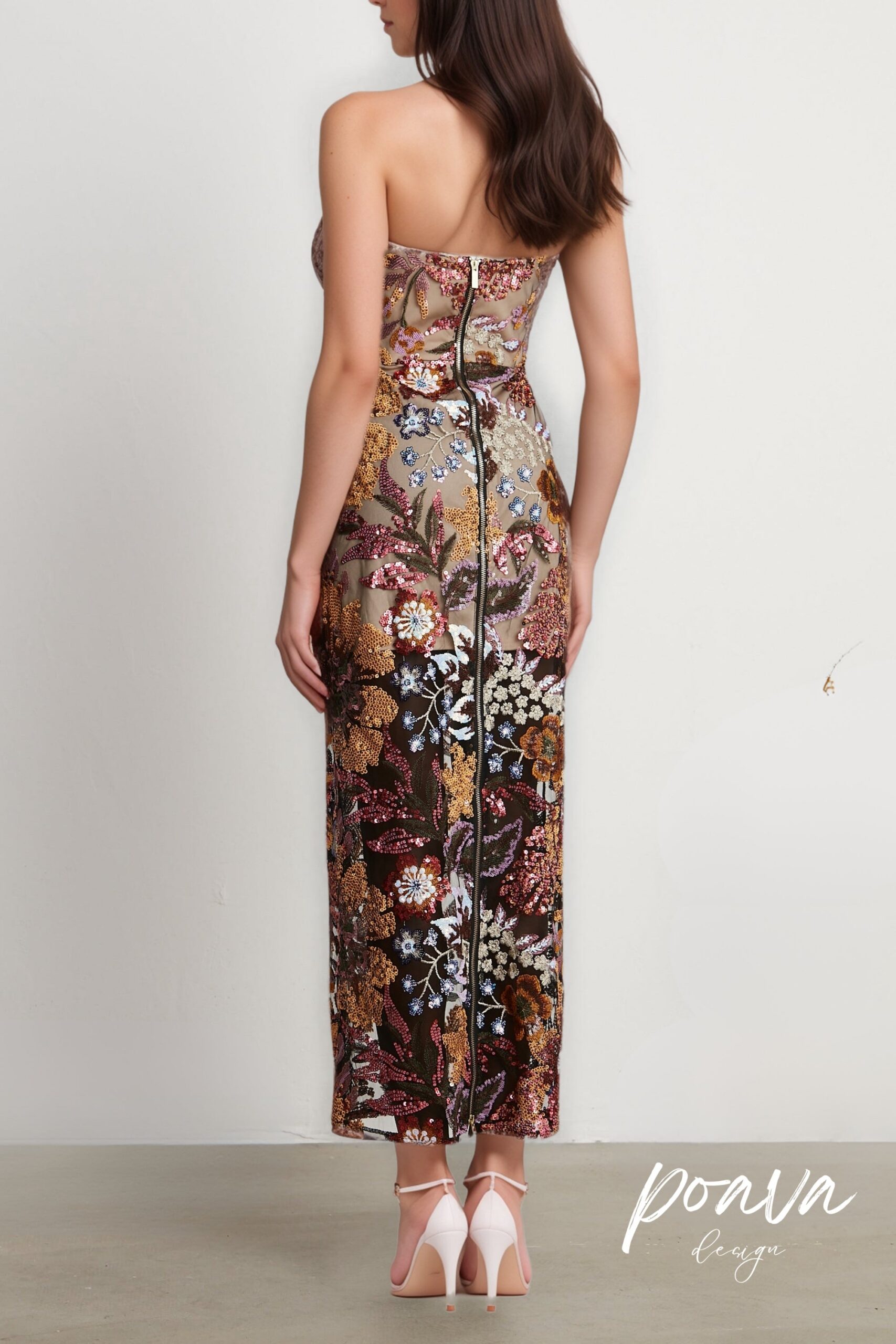 THÉRÈSE SEQUIN MULTICOLOUR MIDI DRESS