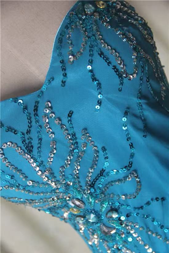 3abd212ce5eb14b8452391a95ef8814d BLUE SPAGHETTI STRAP BEADED CHIFFON LONG EVENING GOWN