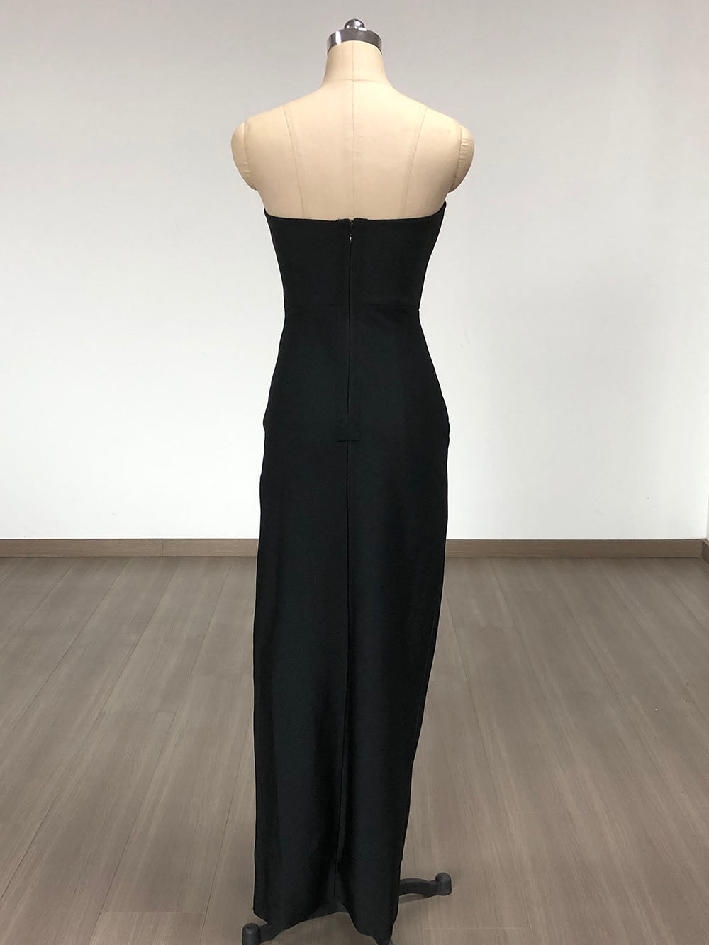 BLACK AMBER BANDAGE GOWN, BODYCON EVENING DRESS