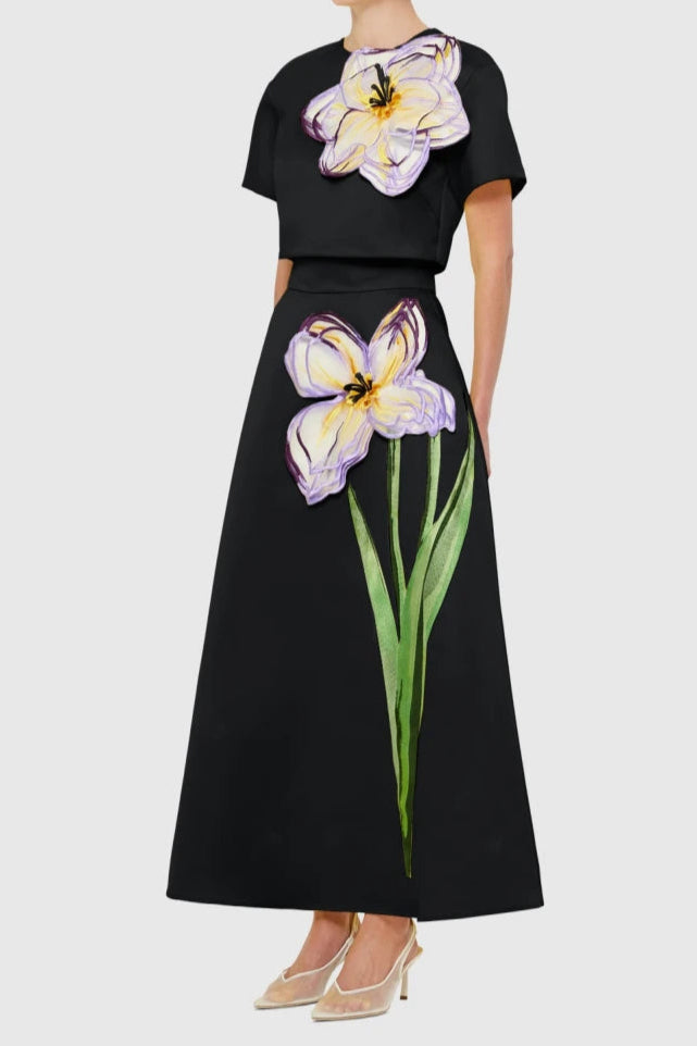 3db272a4-d15f-4128-8a17-5af8f88dc0db INDIE SLEEVE IRIS PRINT SET, BLACK APPLIQUÉ
