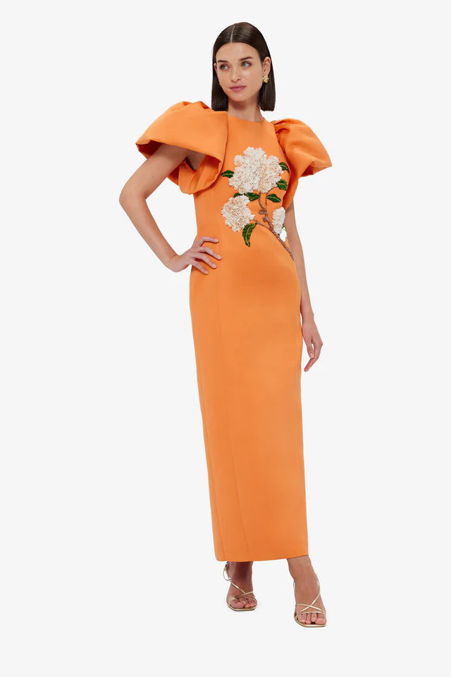 EDWINA EMBELLISHED MAXI DRESS IN TANGERINE