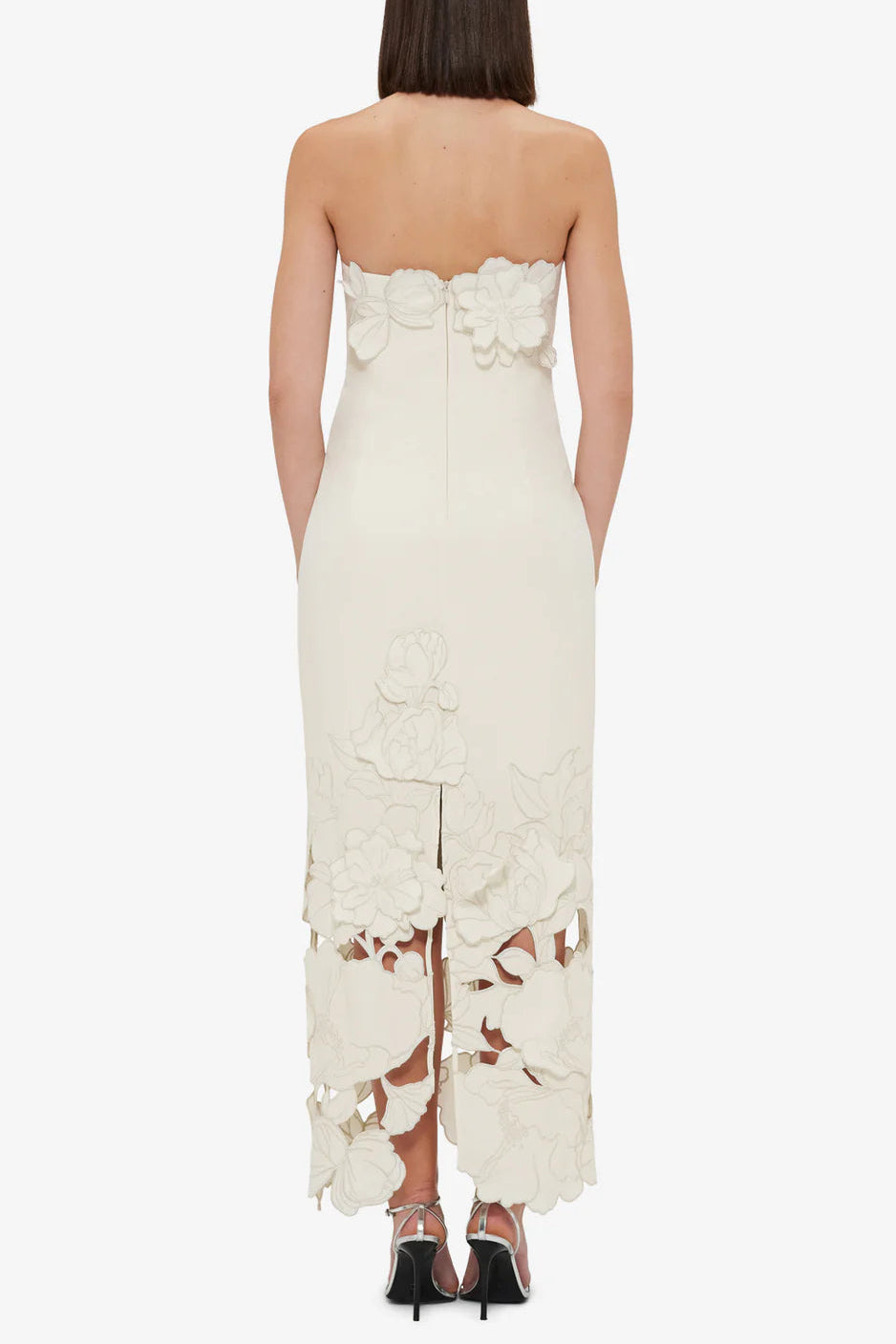 LOUISE APPLIQUÉ BUSTIER MAXI DRESS WHITE