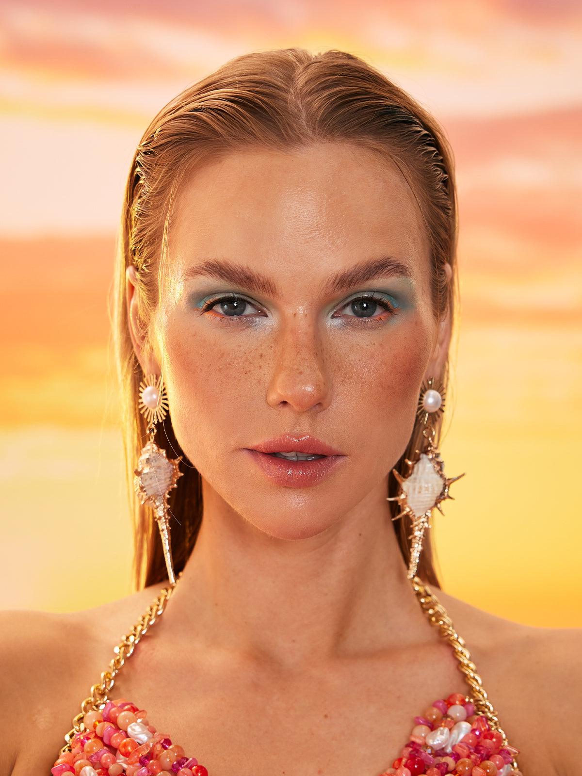 HOSHI PEARL CONCH EARRINGS FOR EVENING