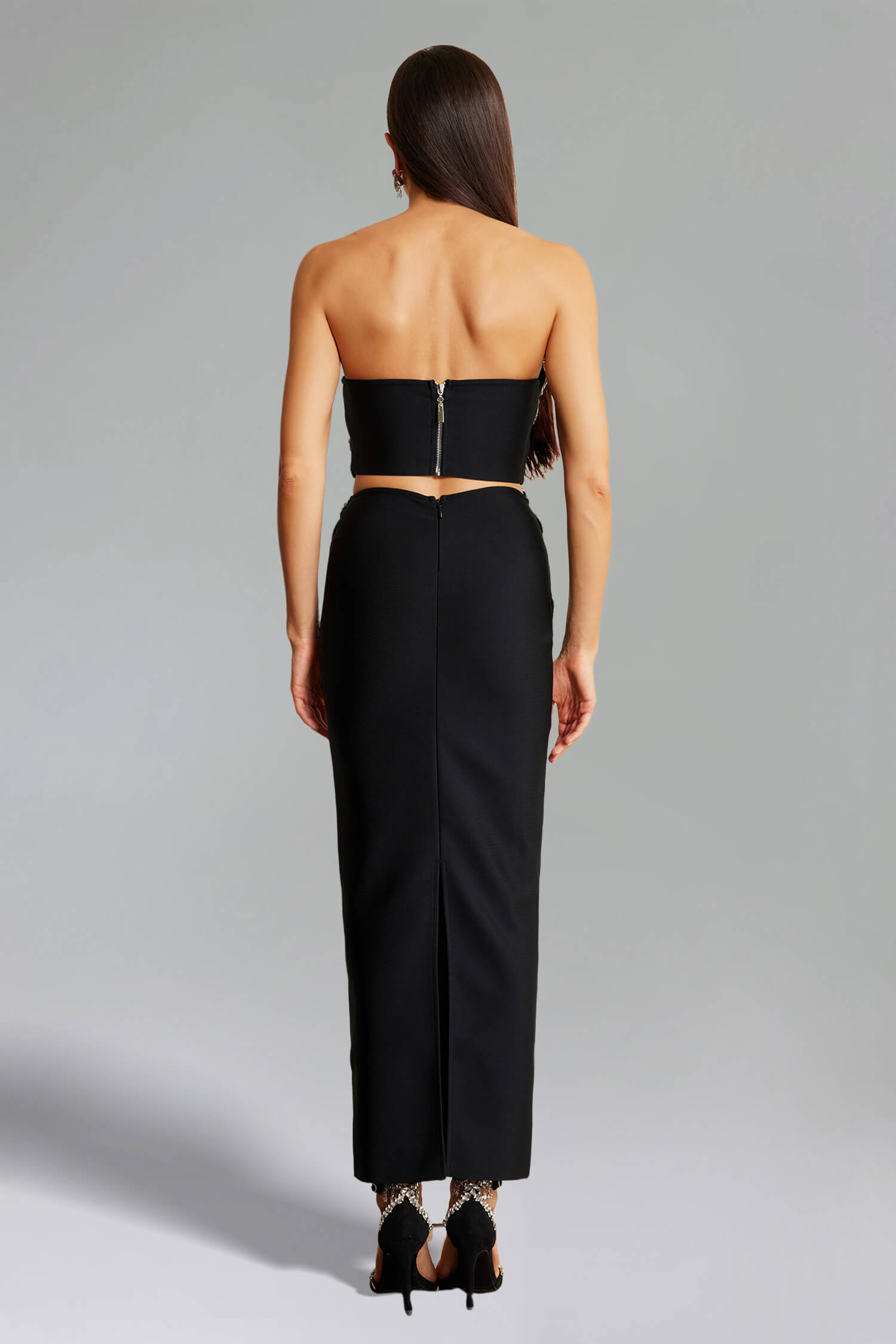 DAZZLING DIAMOND FLOWER LONG SET - ELEGANT PARTY STYLE