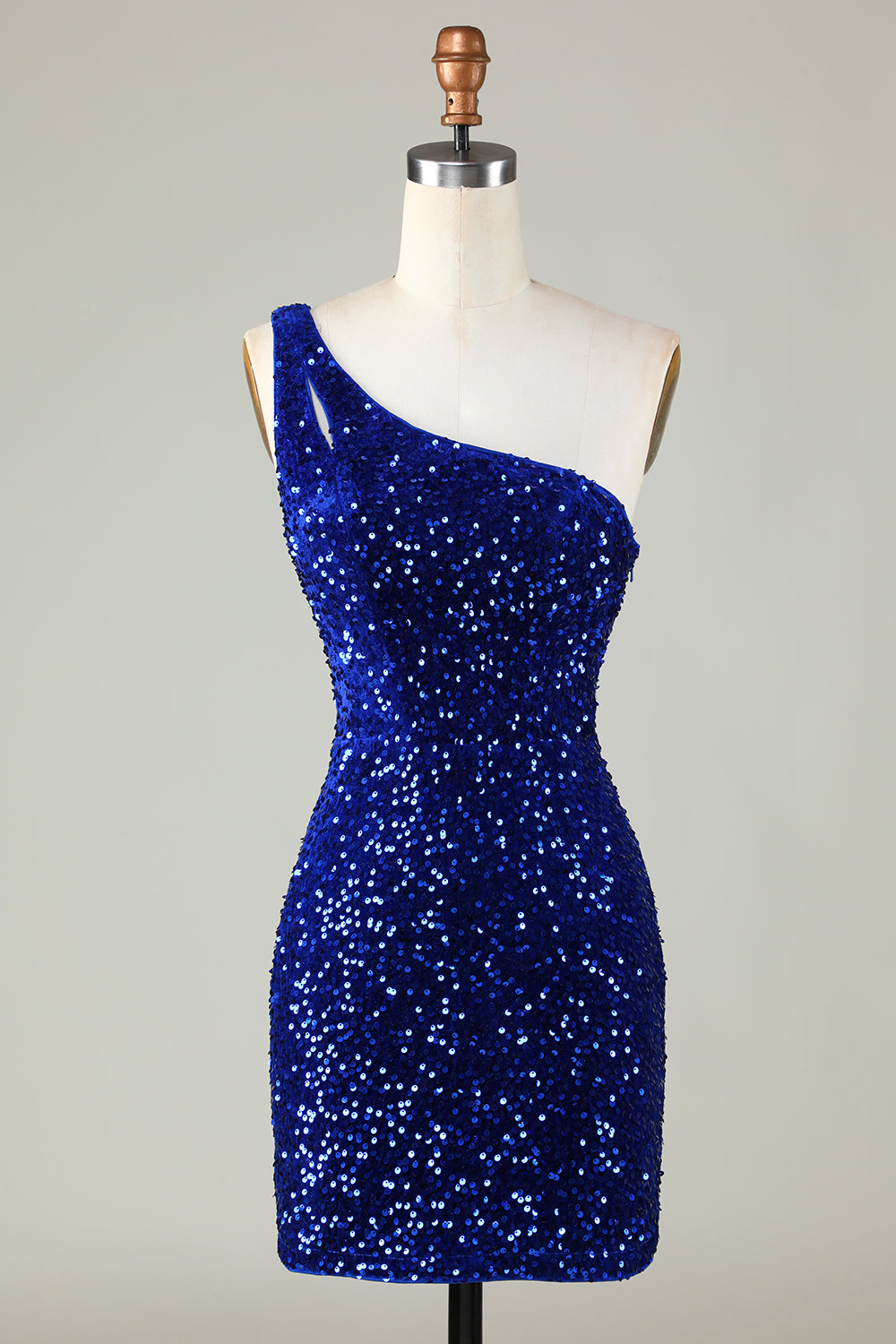 SEQUIN ONE-SHOULDER ORANGE TIGHT BEADING HOMECOMING DRESS