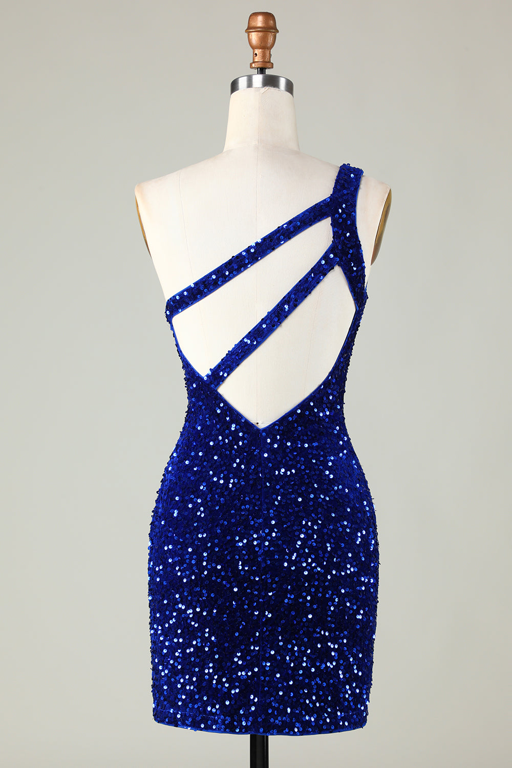 SEQUIN ONE-SHOULDER ORANGE TIGHT BEADING HOMECOMING DRESS
