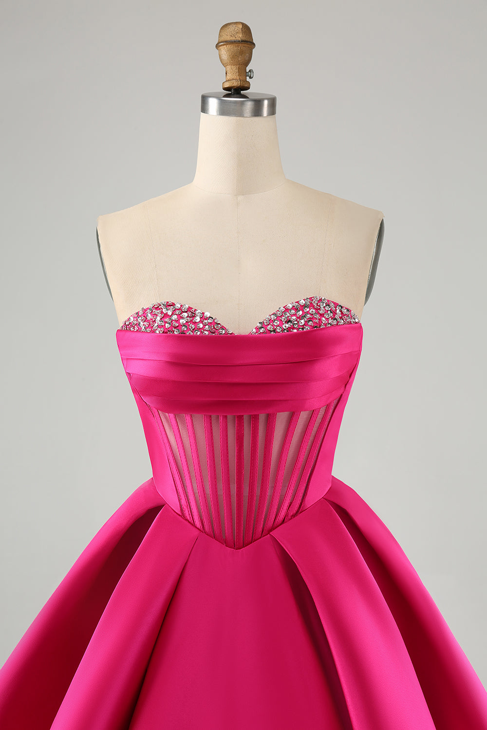 FUCHSIA A-LINE SWEETHEART CORSET HOMECOMING DRESS