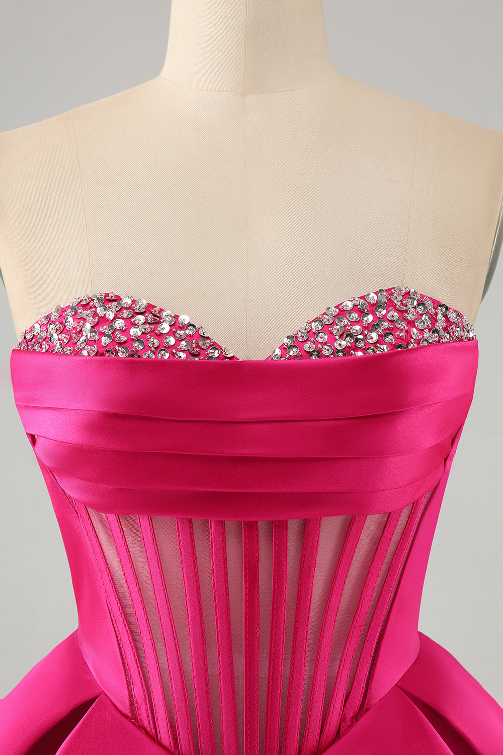 FUCHSIA A-LINE SWEETHEART CORSET HOMECOMING DRESS