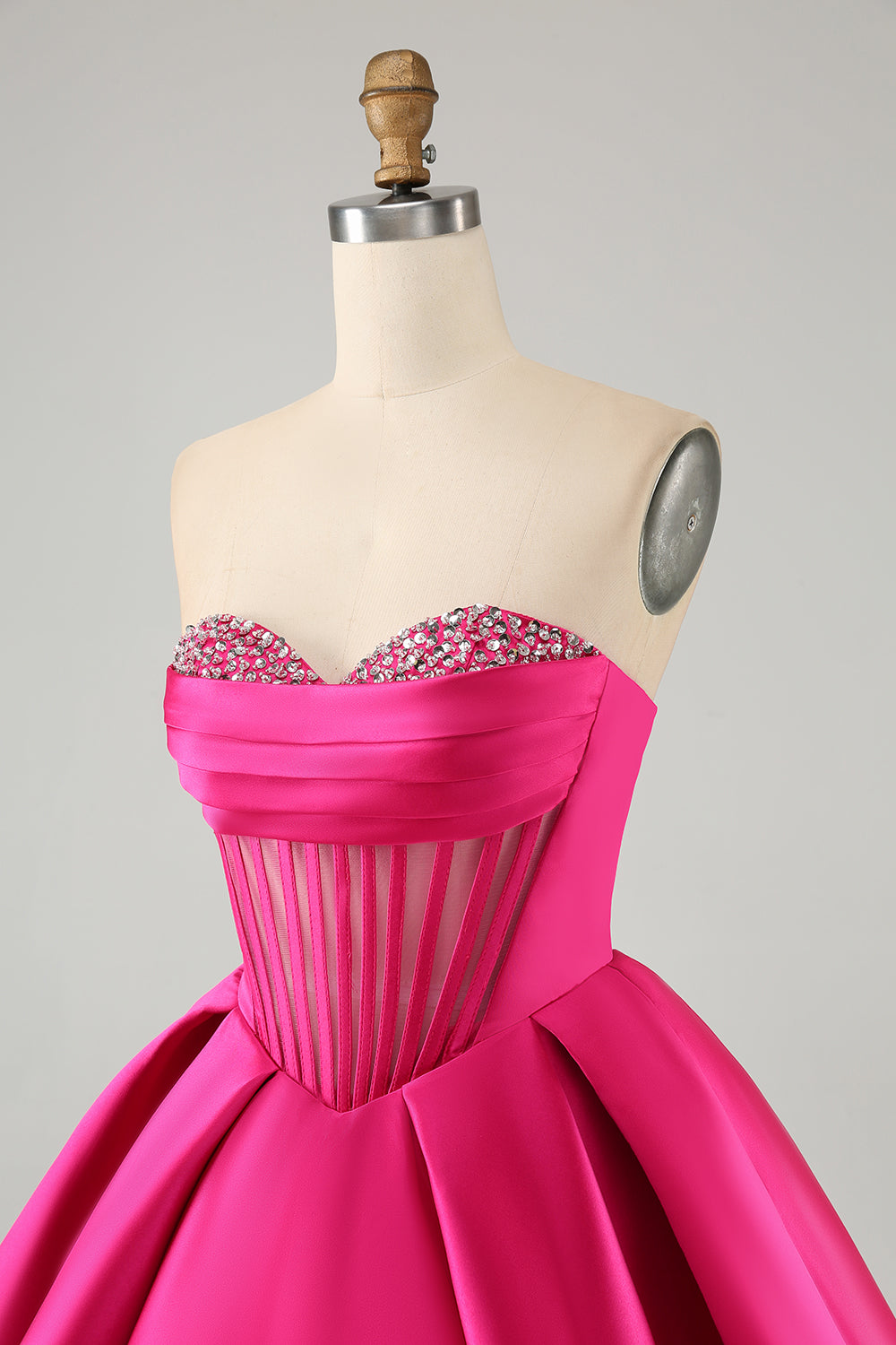 FUCHSIA A-LINE SWEETHEART CORSET HOMECOMING DRESS