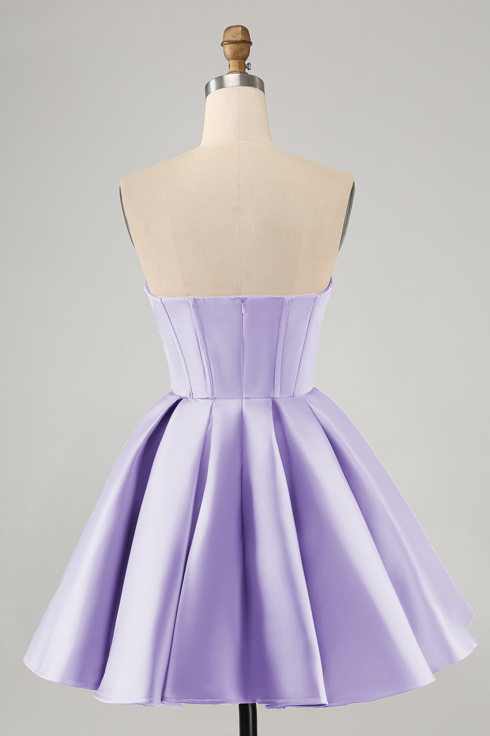 FUCHSIA A-LINE CORSET HOMECOMING DRESS WITH BEADING