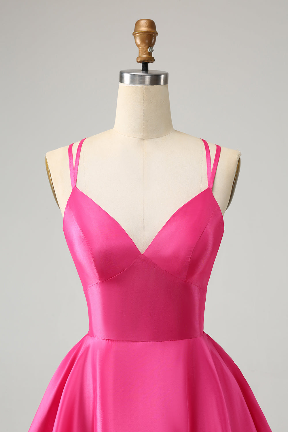 FUCHSIA A-LINE BACKLESS HOMECOMING MINI DRESS