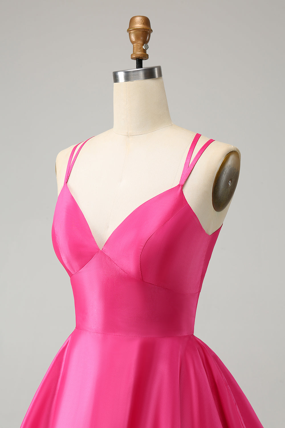 FUCHSIA A-LINE BACKLESS HOMECOMING MINI DRESS