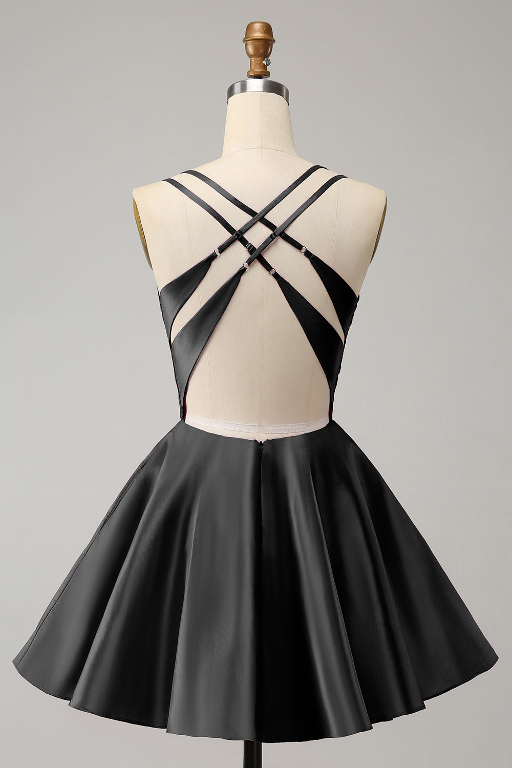 FUCHSIA A-LINE BACKLESS HOMECOMING MINI DRESS