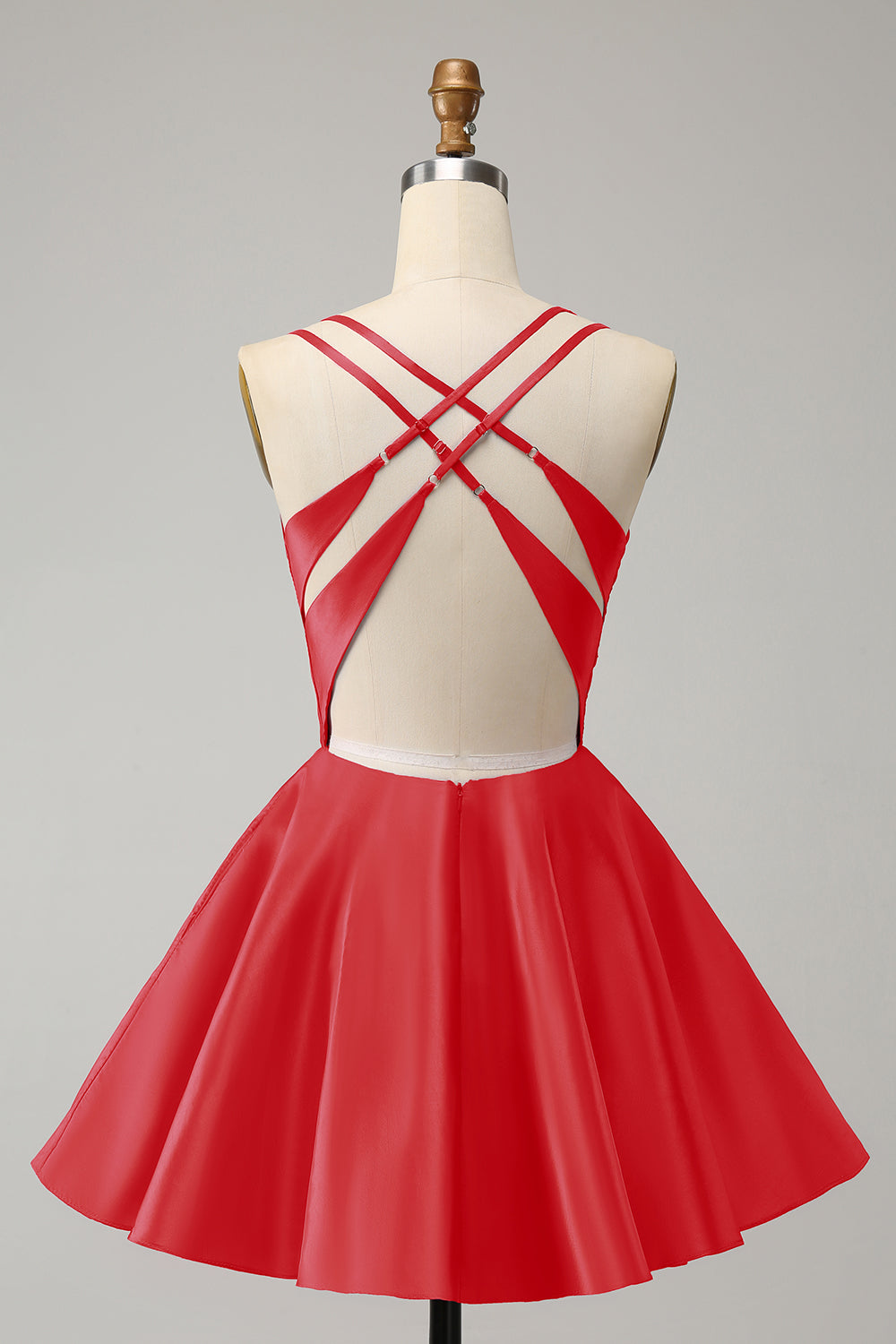 FUCHSIA A-LINE BACKLESS HOMECOMING MINI DRESS