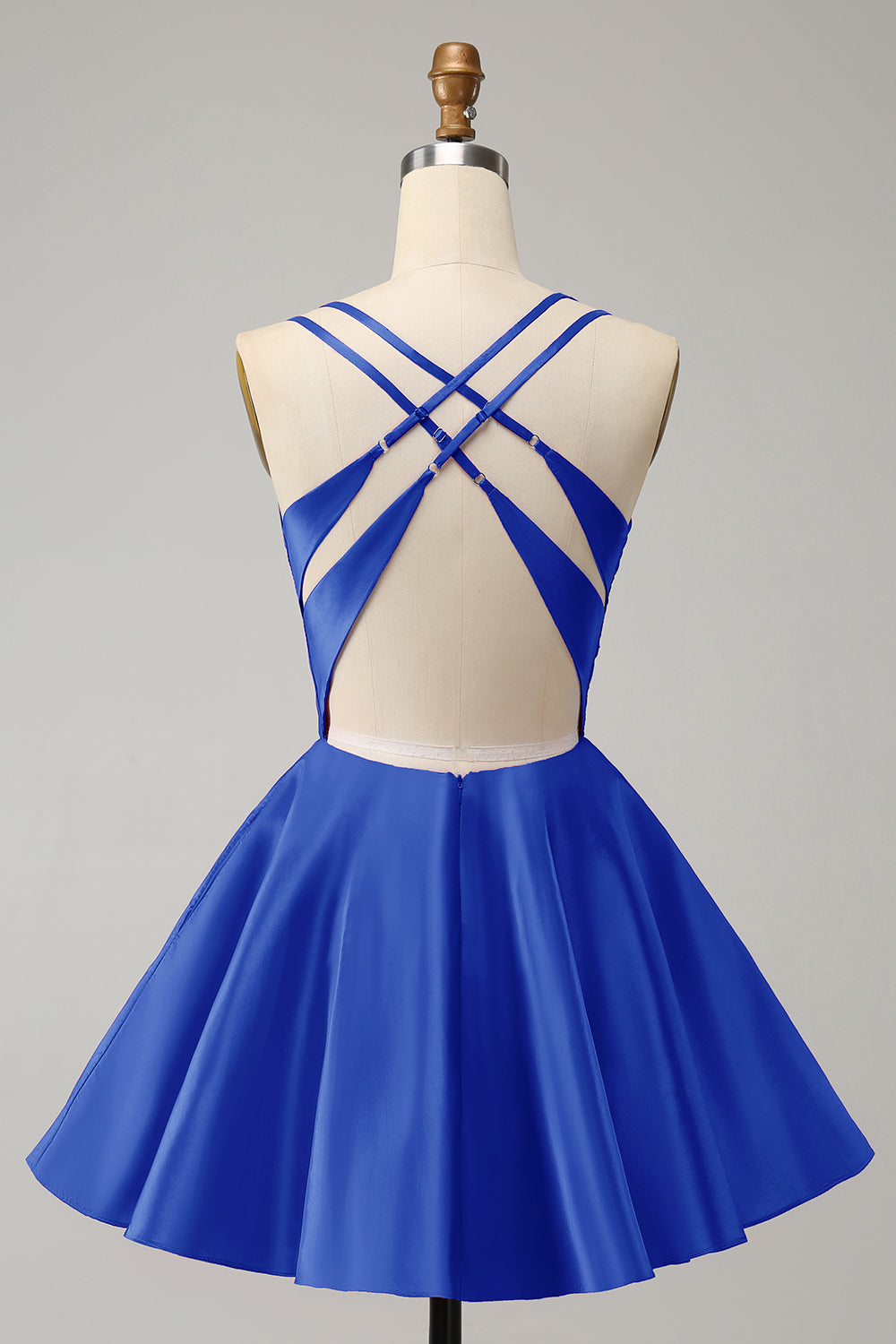 FUCHSIA A-LINE BACKLESS HOMECOMING MINI DRESS