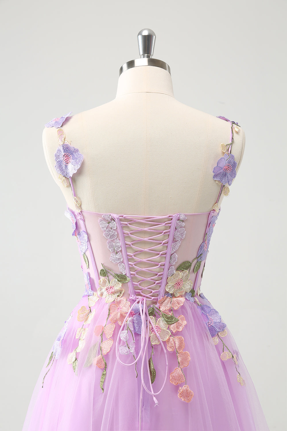 PURPLE A-LINE HALTER TULLE HOMECOMING DRESS