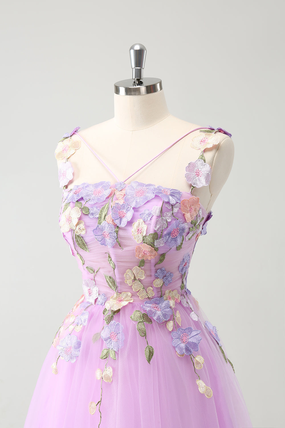 PURPLE A-LINE HALTER TULLE HOMECOMING DRESS