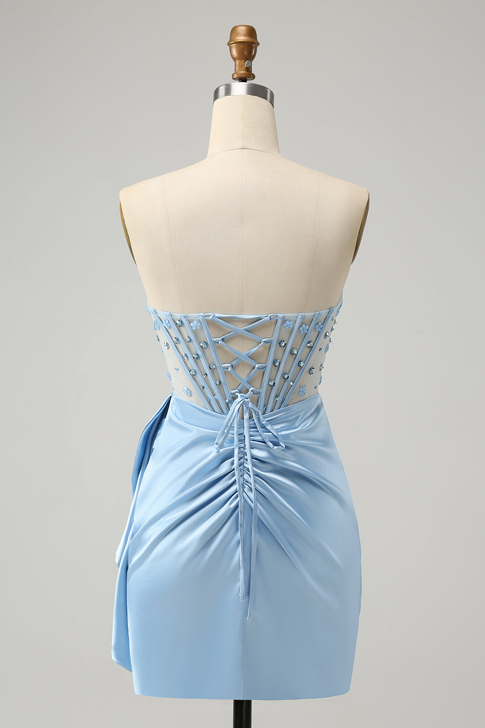 SPARKLY BLUE BODYCON SWEETHEART HOMECOMING CORSET DRESS