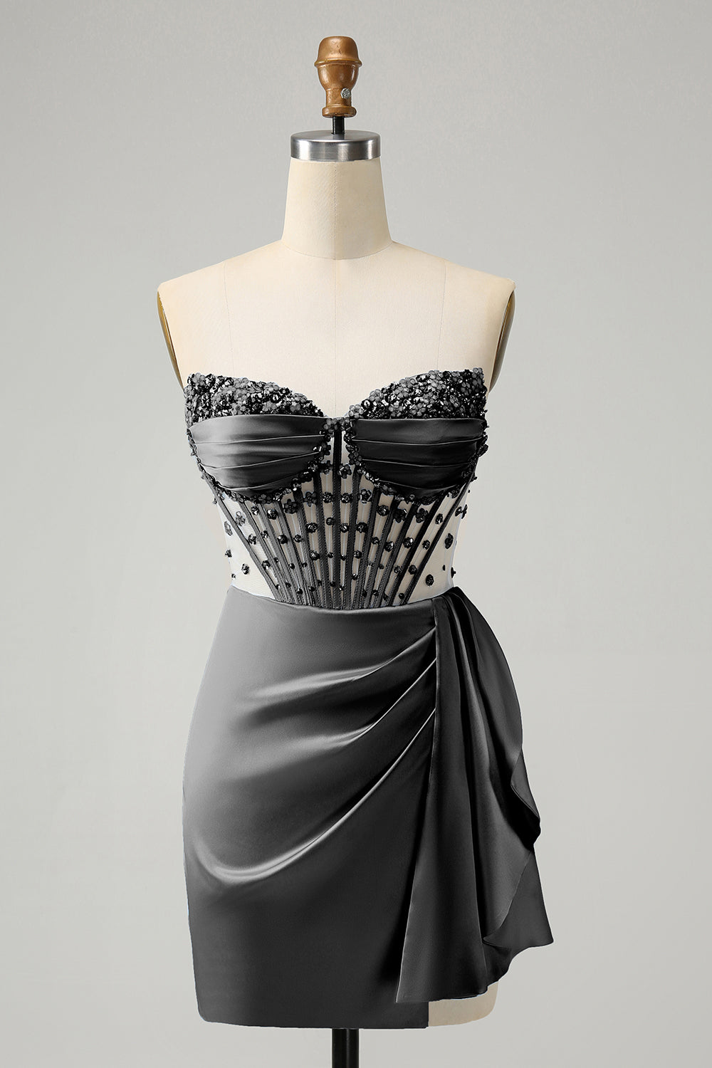 SPARKLY BLUE BODYCON SWEETHEART HOMECOMING CORSET DRESS