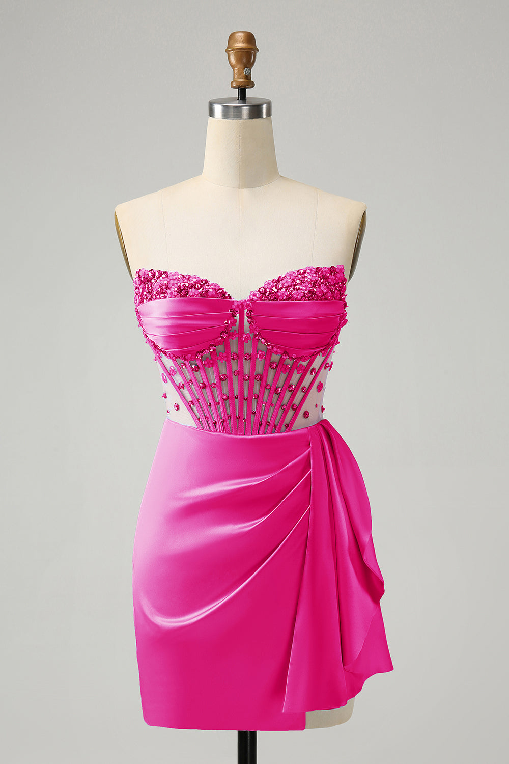 SPARKLY BLUE BODYCON SWEETHEART HOMECOMING CORSET DRESS